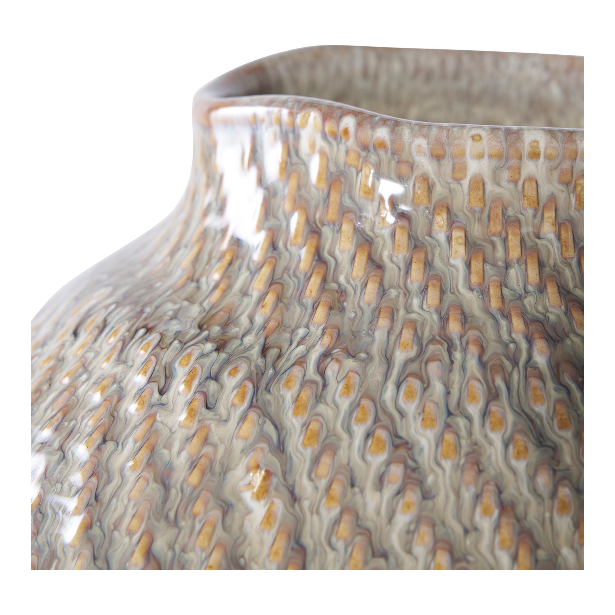 Keramische vaas in wit/groen ø26x30,5 cm