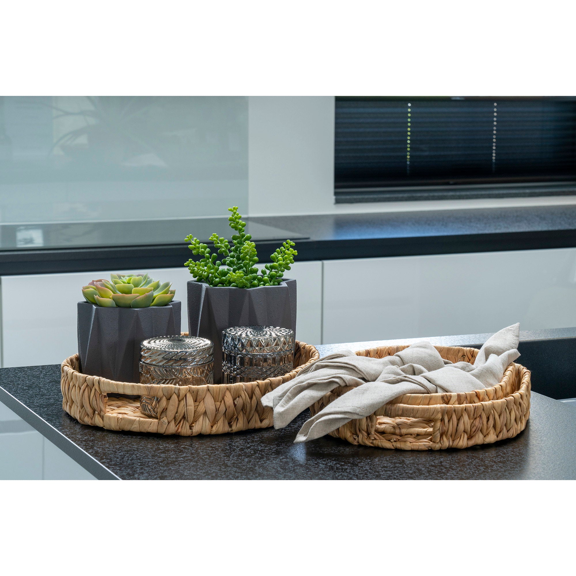 Potten - Glazen potten, rookkleurig, set van 2