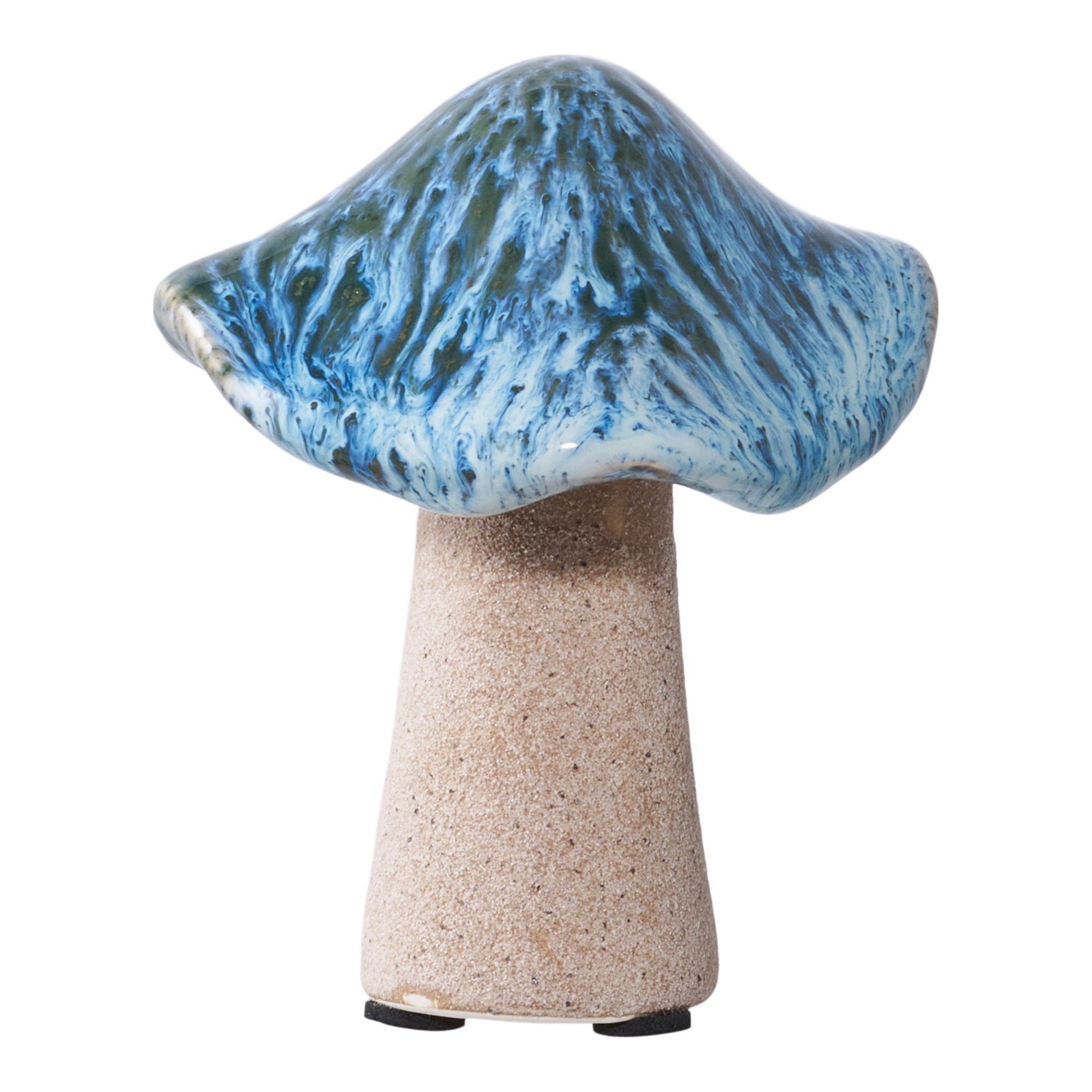 Koraalpaddenstoelen, keramiek, groen, bruin, blauw, set van 3