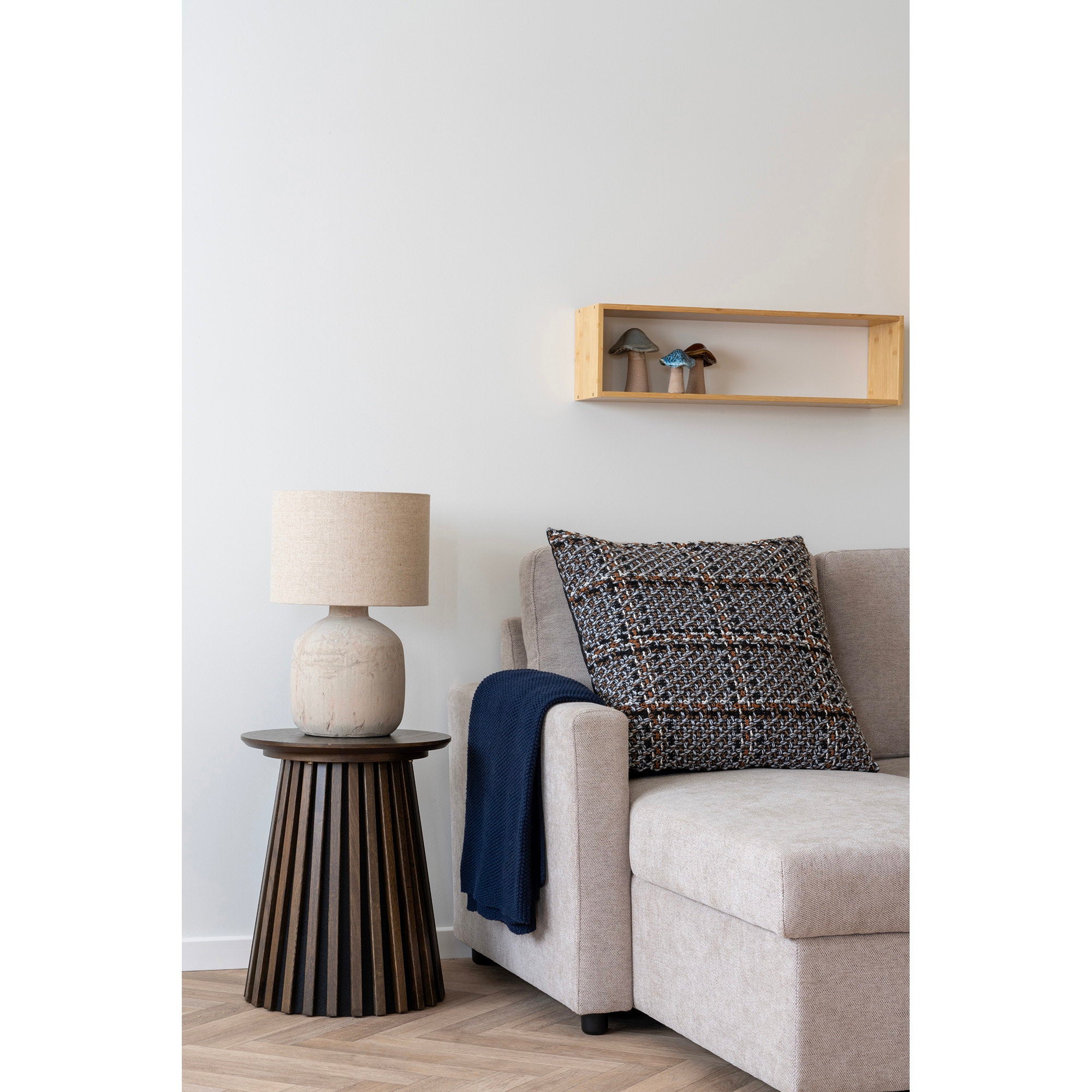 Koraalpaddenstoelen, keramiek, groen, bruin, blauw, set van 3
