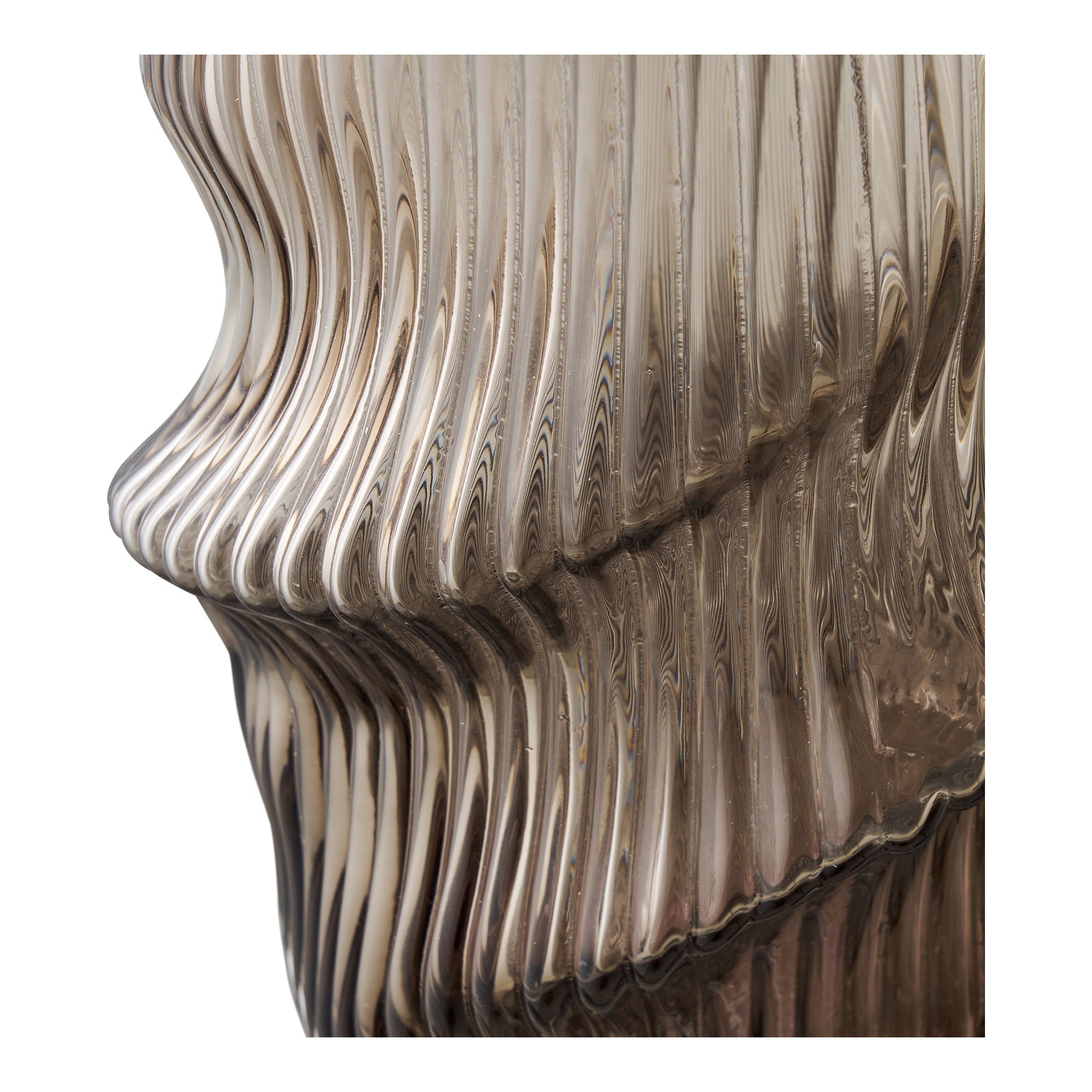 Geblazen vaas in bruin, ø17x25 cm