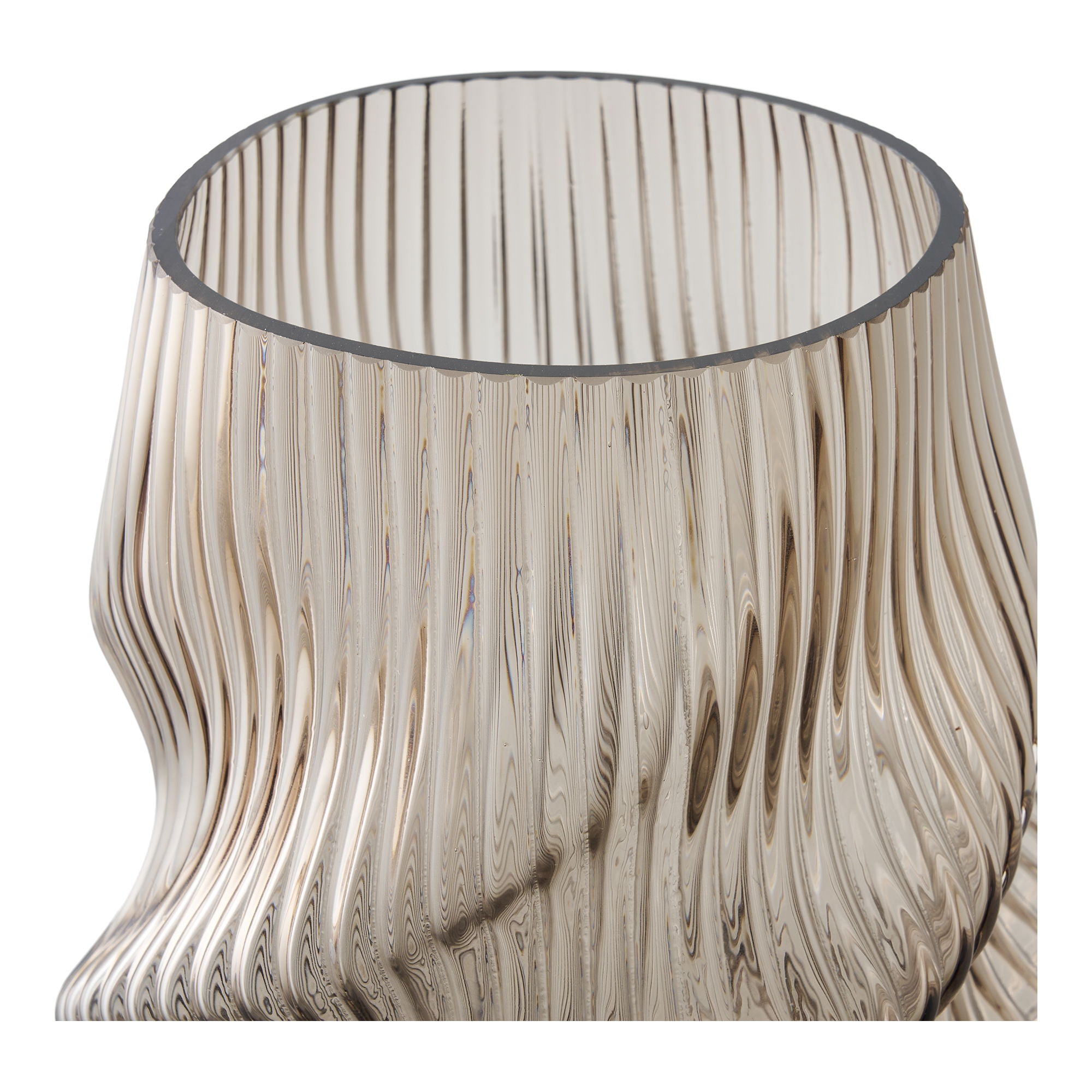 Geblazen vaas in bruin, ø17x25 cm