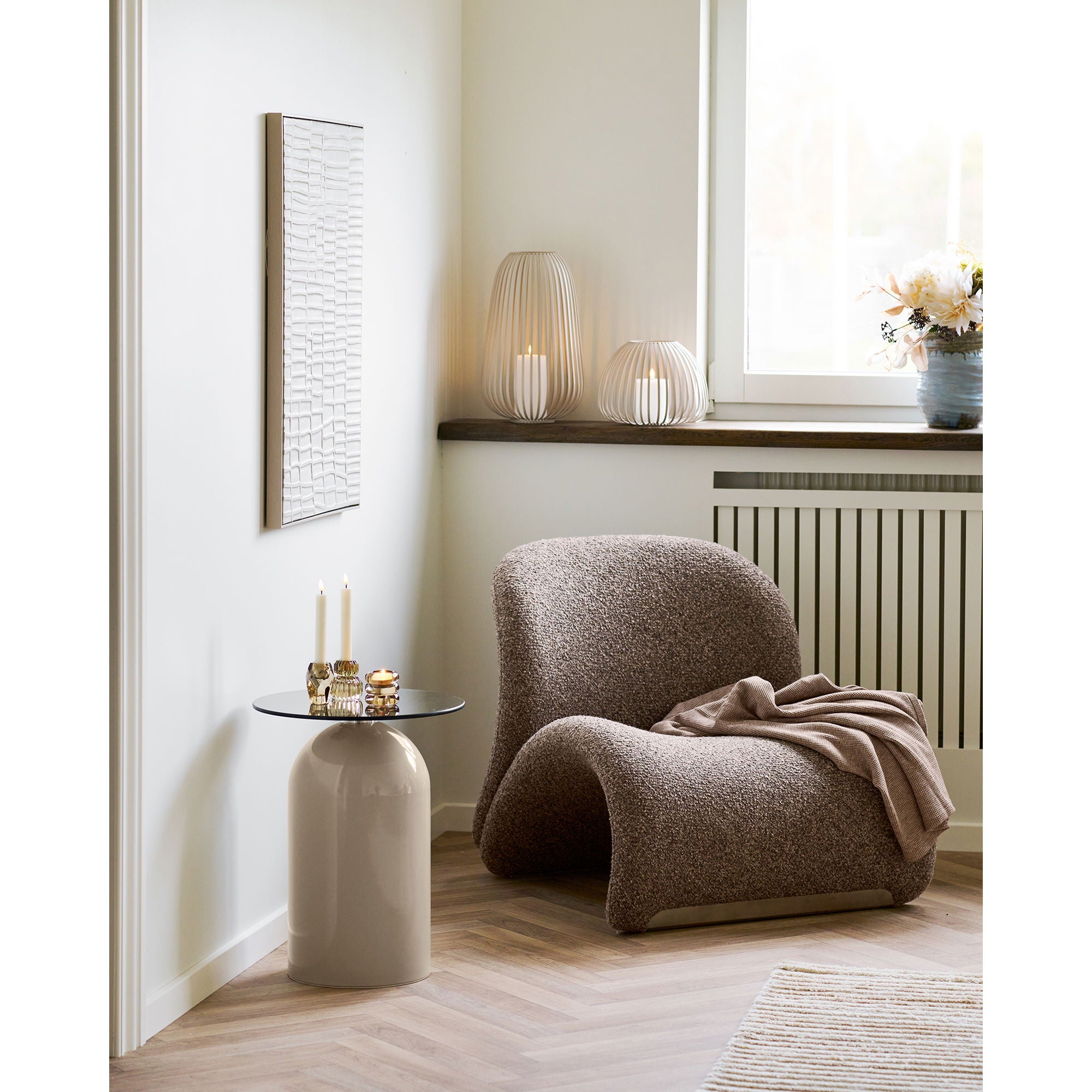 Keramische vaas in lichtblauw ø19,5x22,5