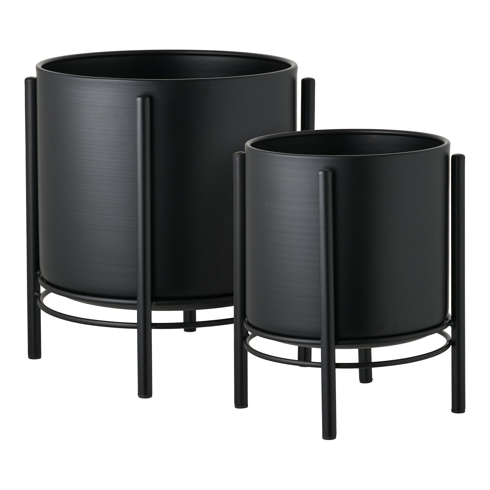 Flowerpot - Flowerpot, steel, black set van 2
