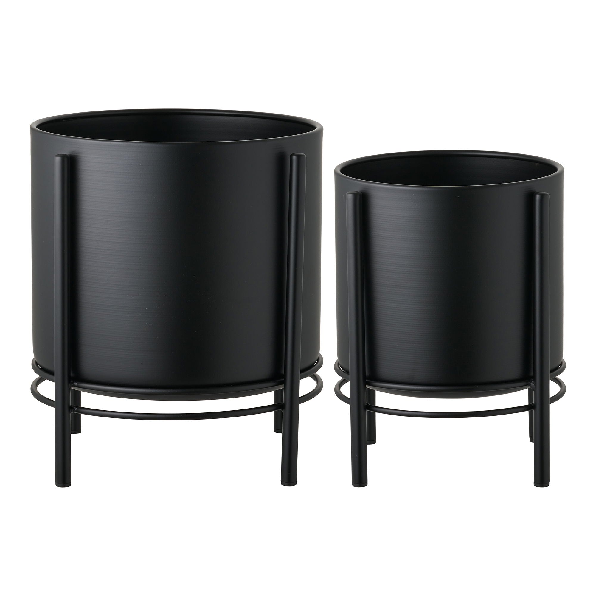 Flowerpot - Flowerpot, steel, black set van 2