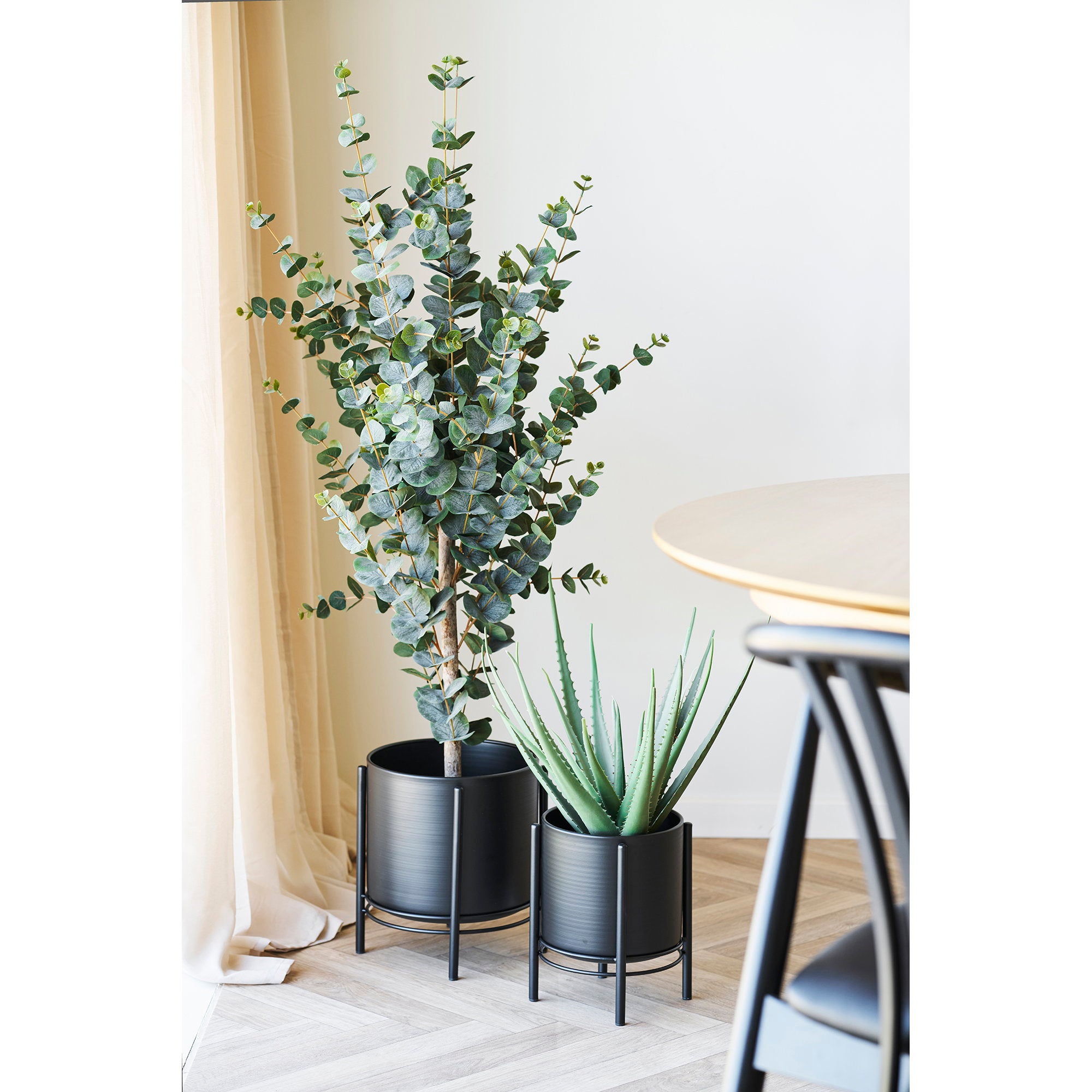 Flowerpot - Flowerpot, steel, black set van 2