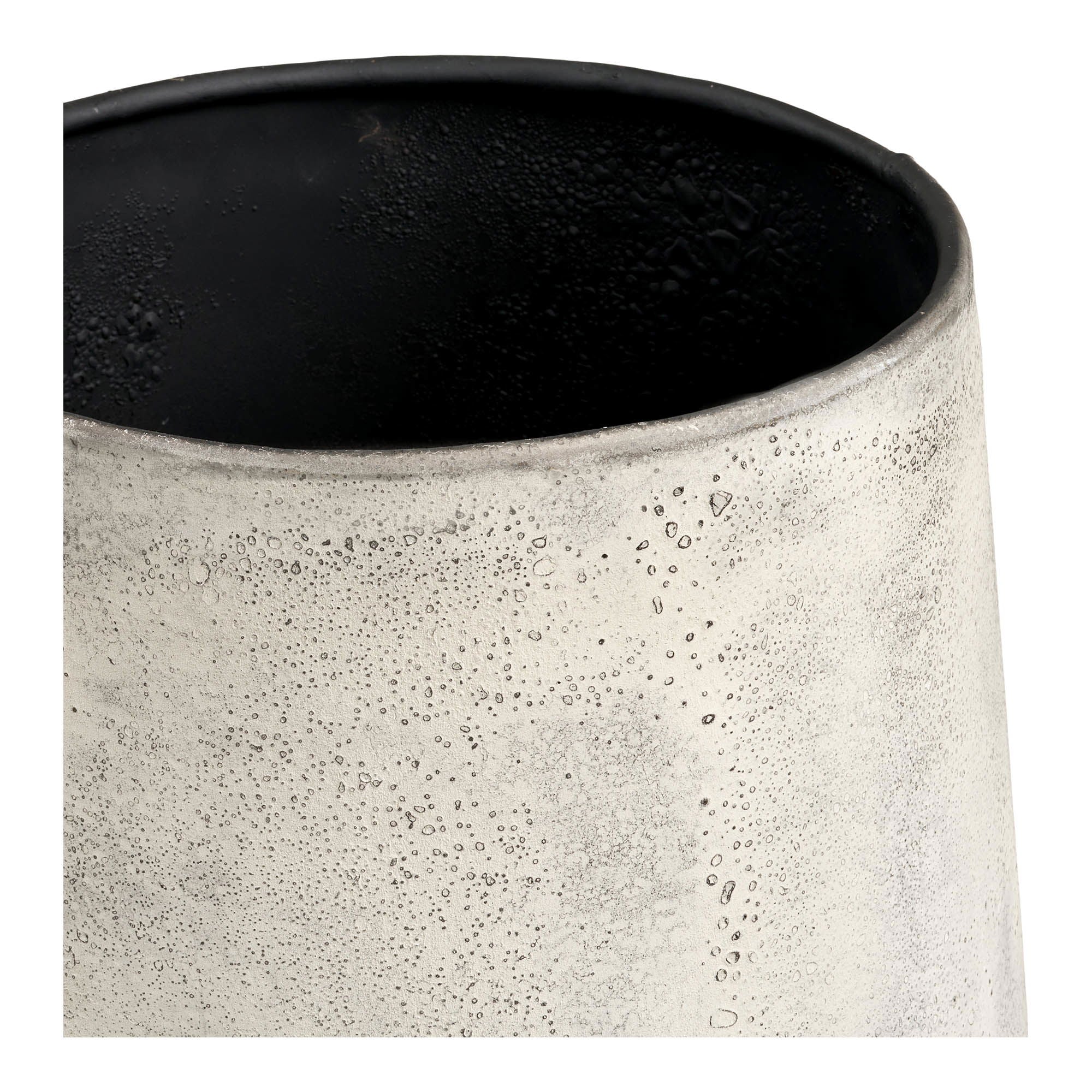 Pot in metaal, antiek in beige, set van 2