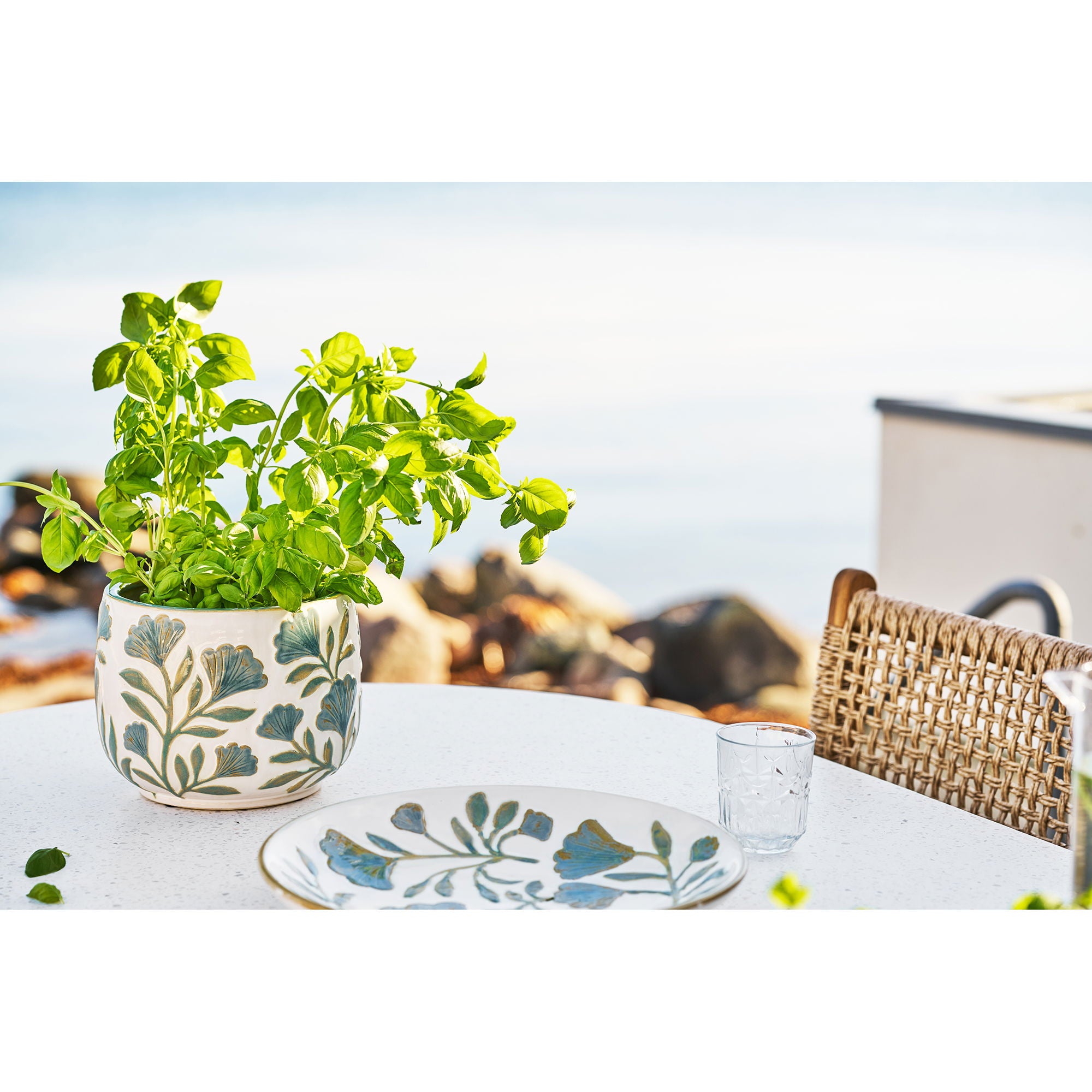 Keramische bloemenpot in wit mix ø22,5x17,5 cm