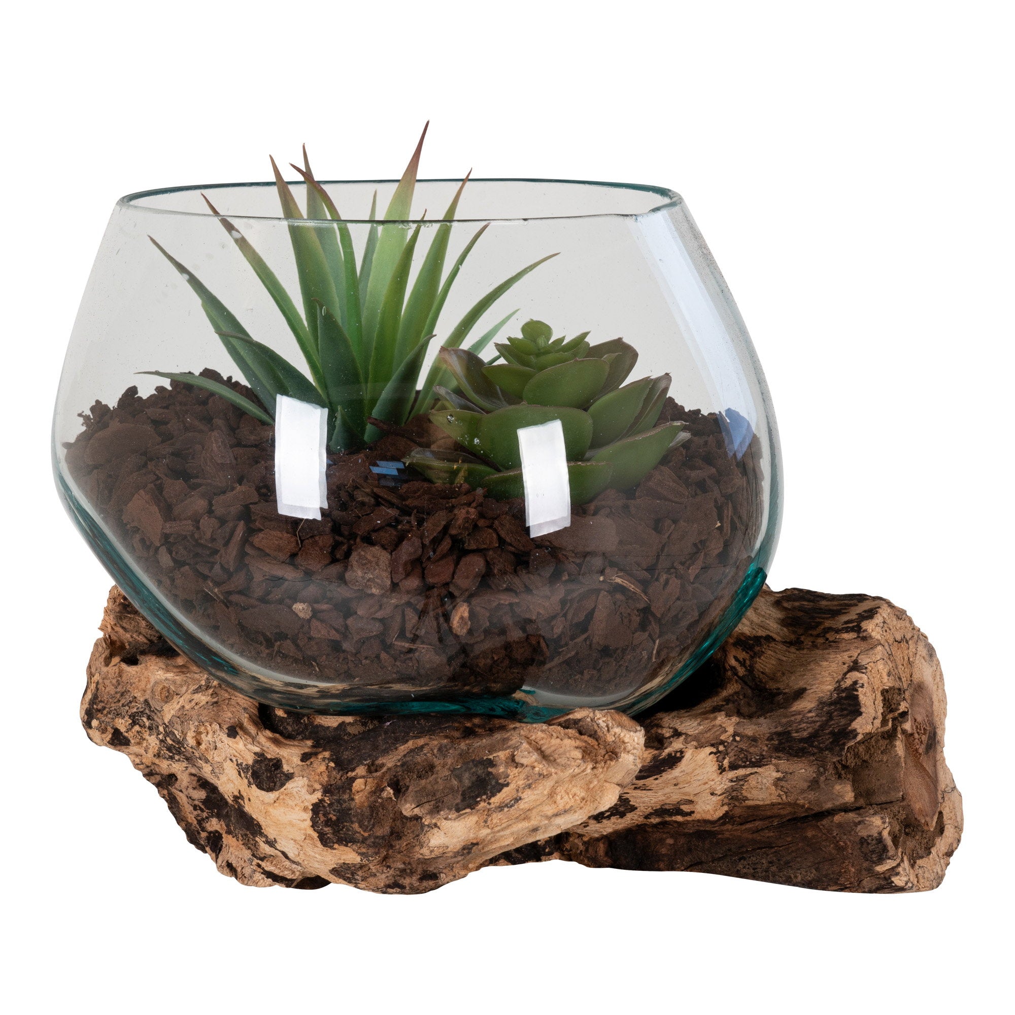 San Marino - Waterdruppel, teak/glas, naturel H:15 cm