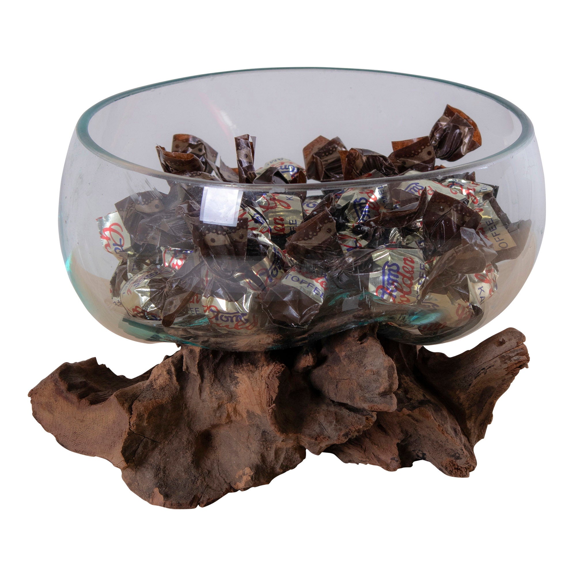 San Marino - Waterdruppel, teak/glas, naturel H:15 cm