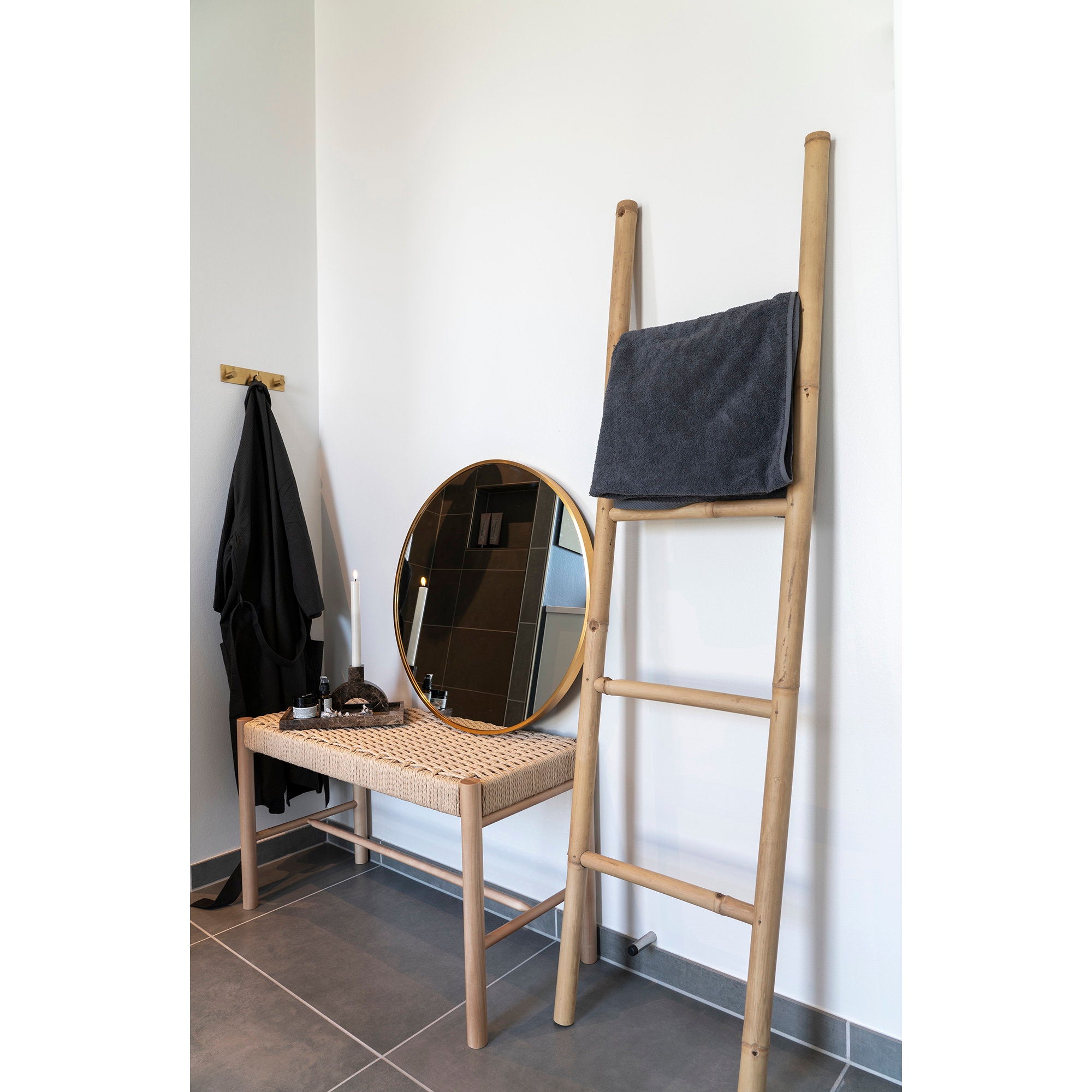 Decoratieve ladder, teak, naturel 50x150 cm