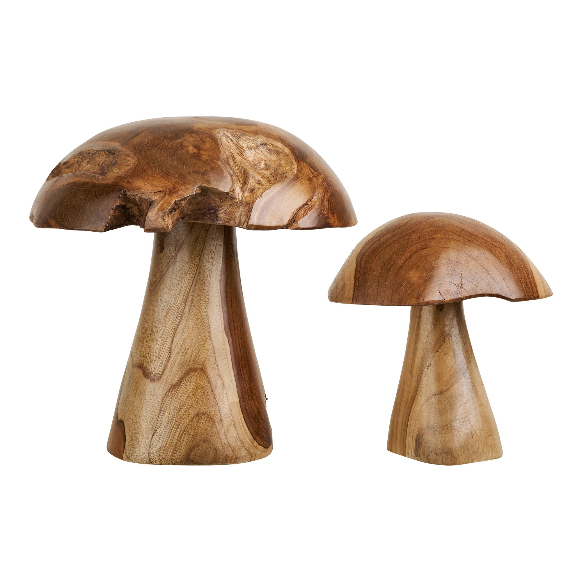 Kodi Decoratieve paddenstoelen, teak, naturel, set van 2
