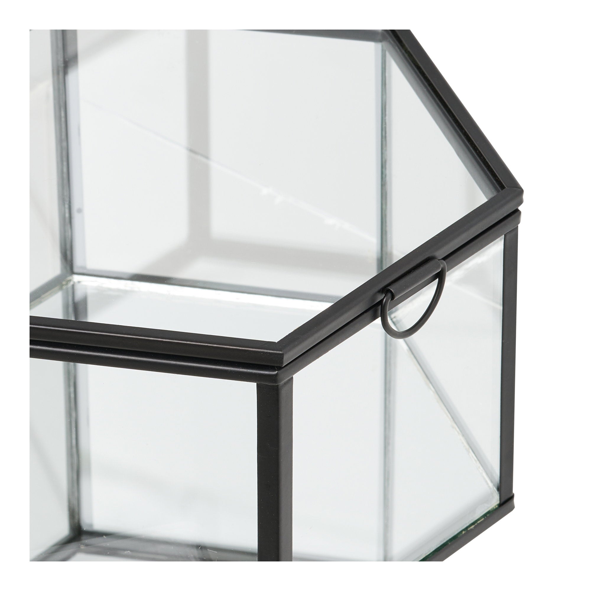 Torpe Box - Doos, glas/metaal, transparant/zwart, set van 2