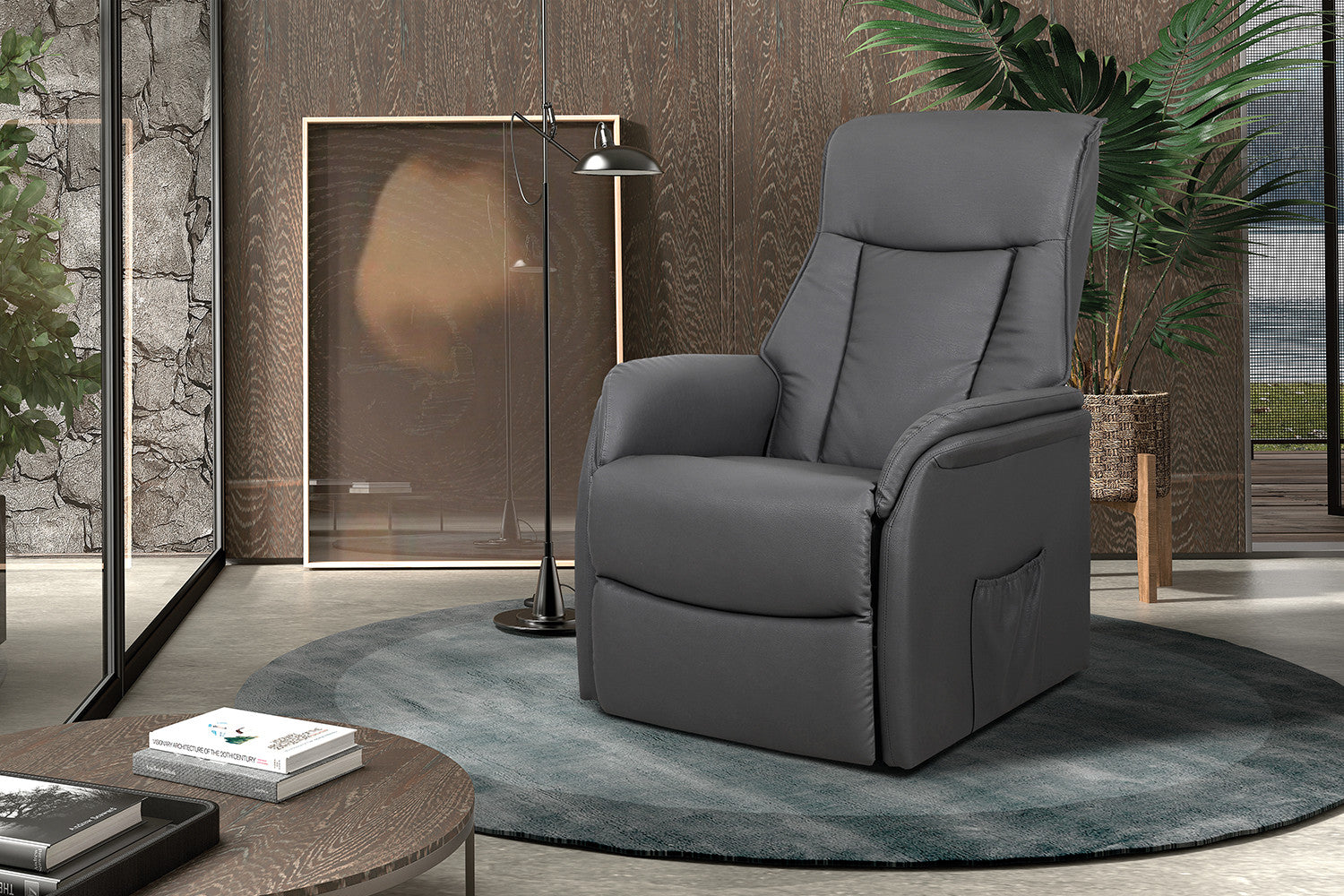 Electrische Relax met lift 'Miami' PU Grijs