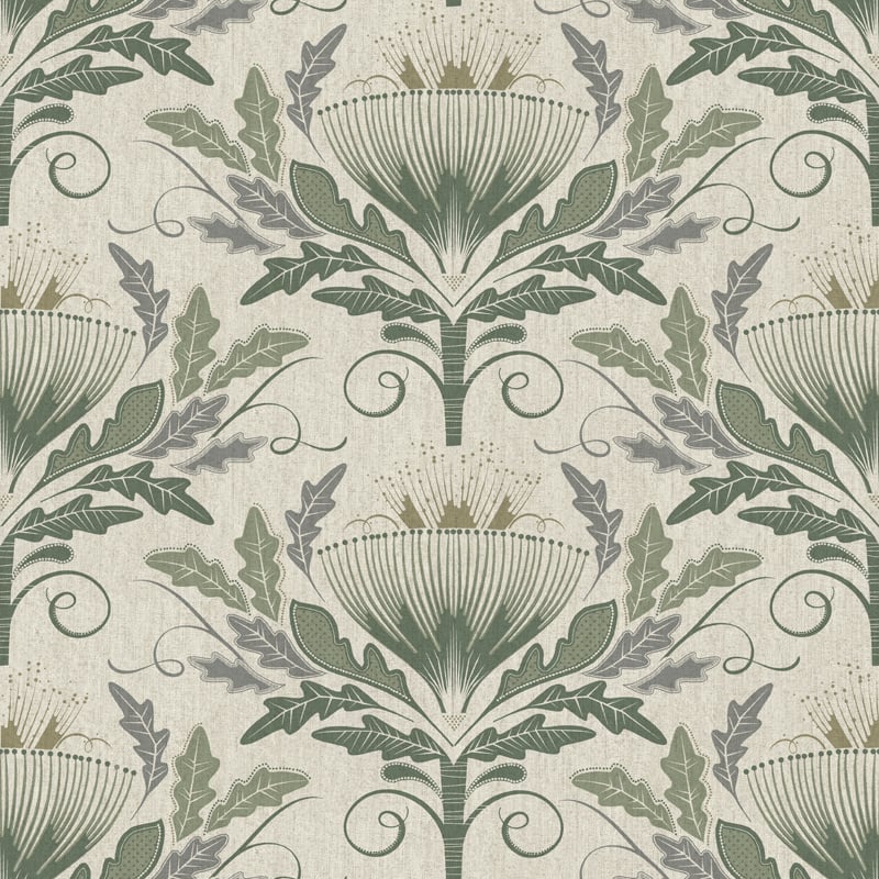 Behang Poetry Secret Garden green