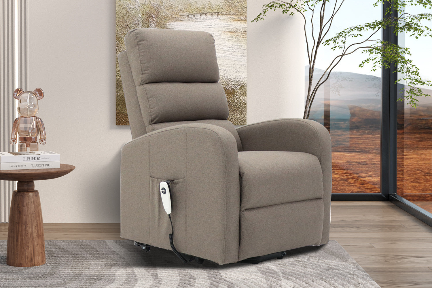 Electrische relax met lift 'Bruges' Stof Taupe