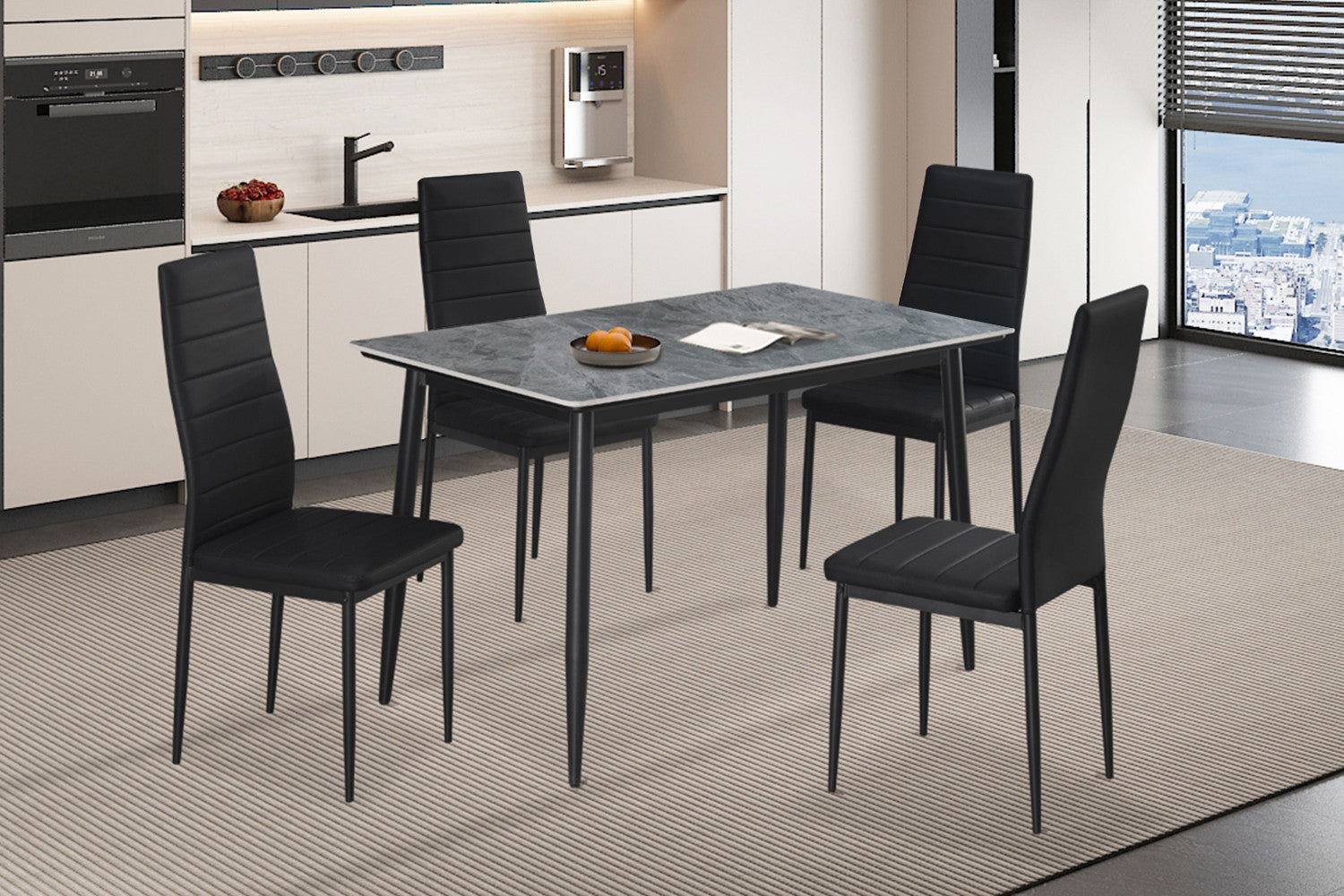 Tafel 'Kenzo' 120 cm Rechthoekig Steen Grijs