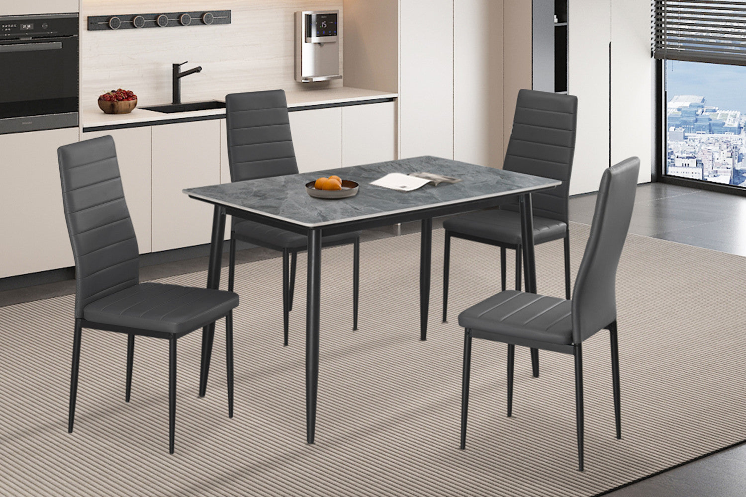Tafel 'Kenzo' 120 cm Rechthoekig Steen Grijs