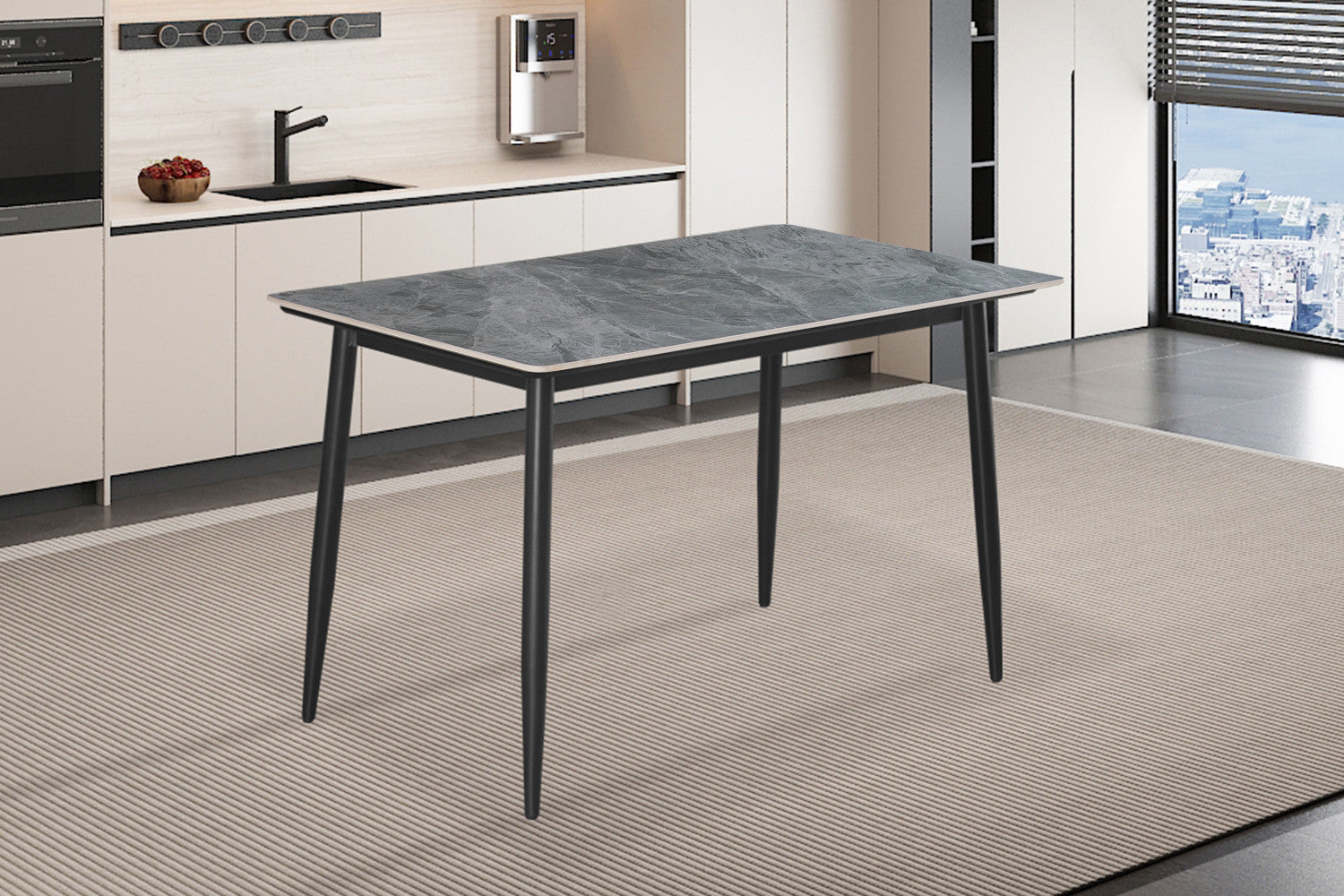 Tafel 'Kenzo' 120 cm Rechthoekig Steen Grijs