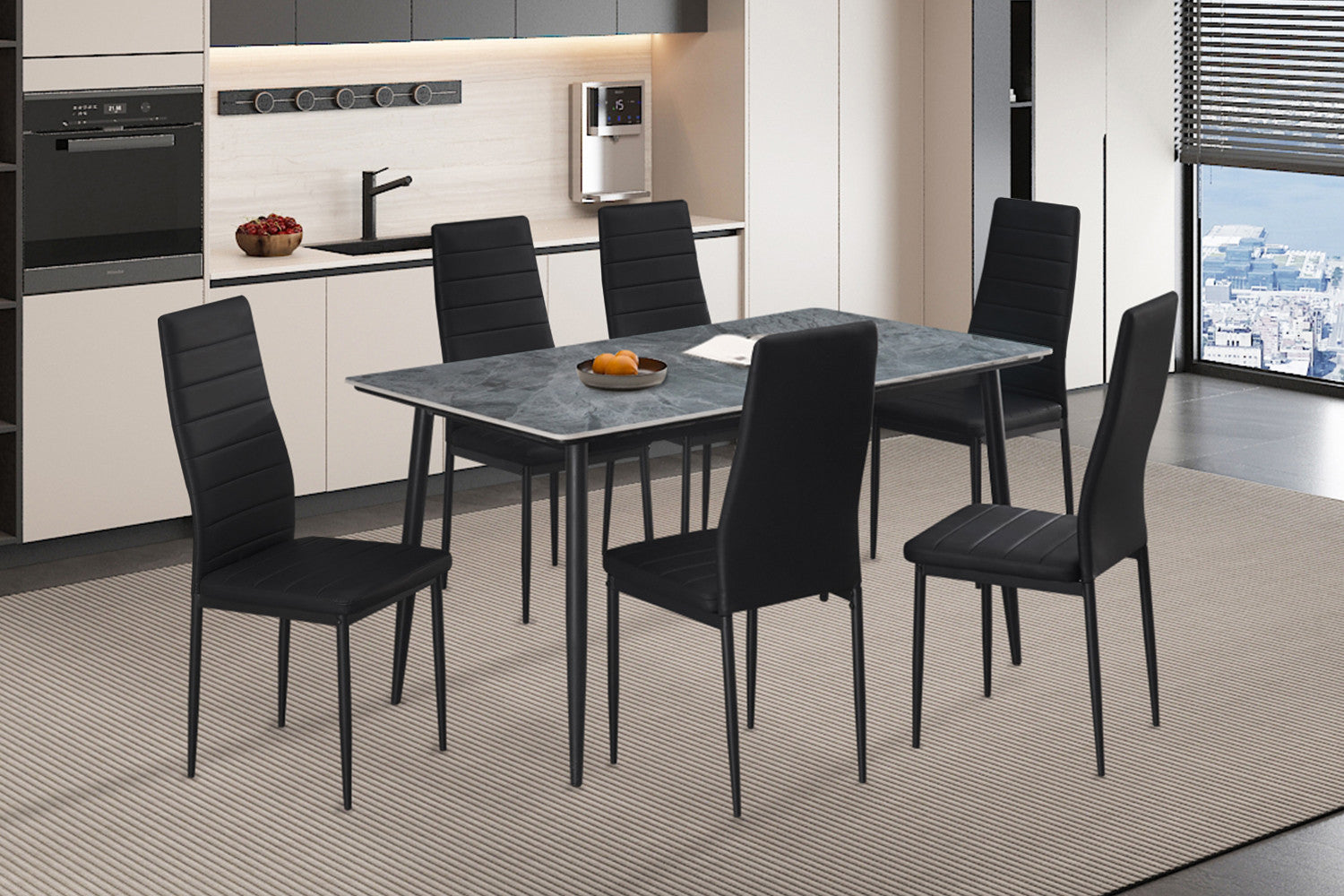 Tafel 'Kenzo' 140 cm Rechthoekig Steen Grijs