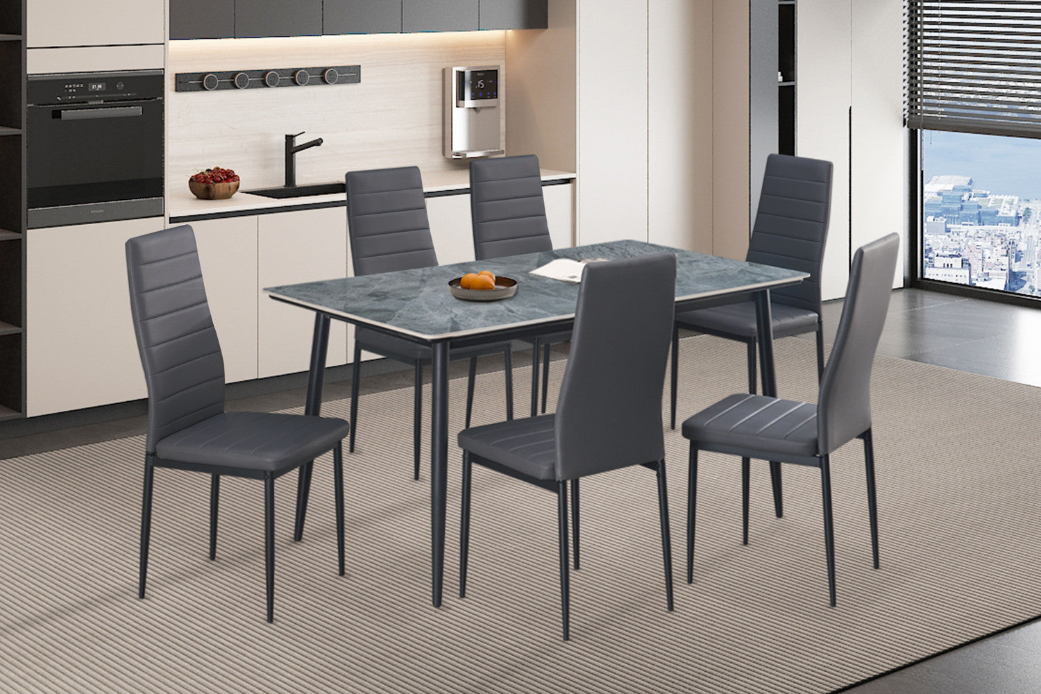 Tafel 'Kenzo' 140 cm Rechthoekig Steen Grijs