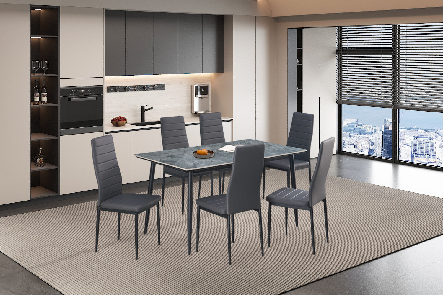 Tafel 'Kenzo' 140 cm Rechthoekig Steen Grijs