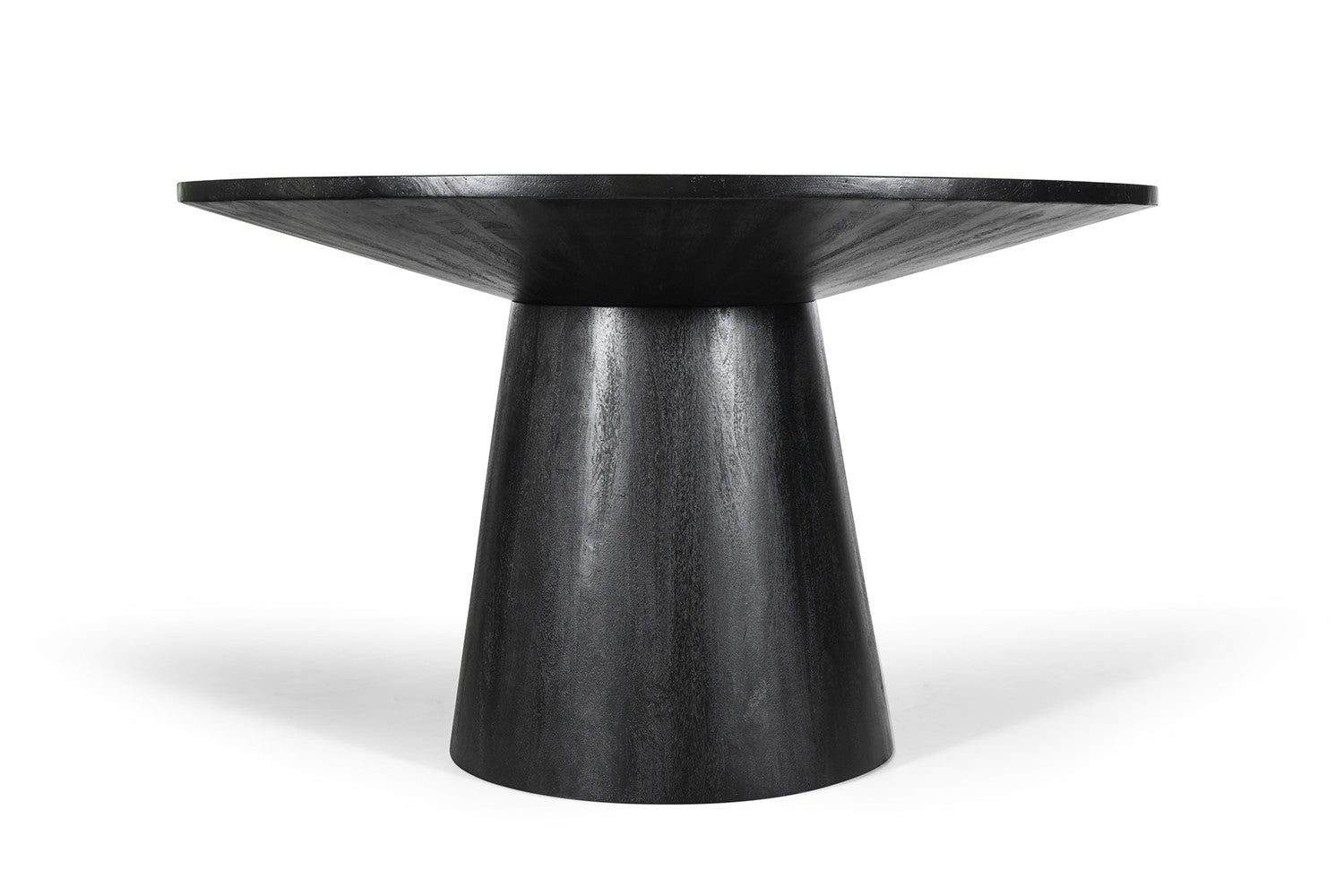 Tafel 'Tommy' 130 cm Rond Mango hout  Zwart
