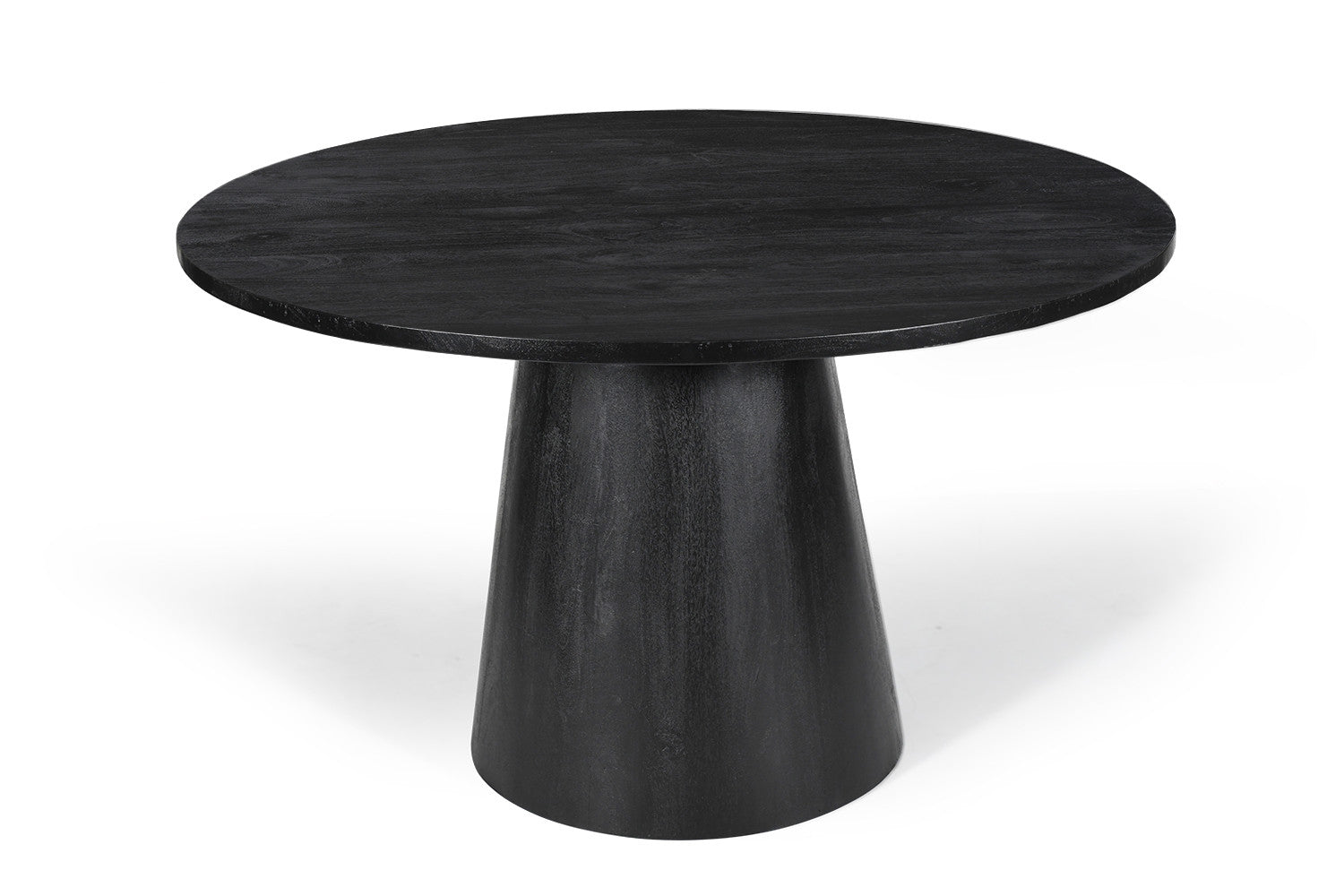 Tafel 'Tommy' 130 cm Rond Mango hout  Zwart