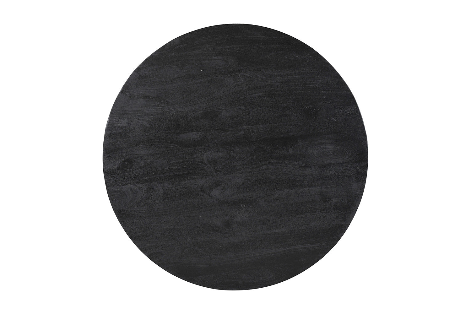 Tafel 'Tommy' 130 cm Rond Mango hout  Zwart