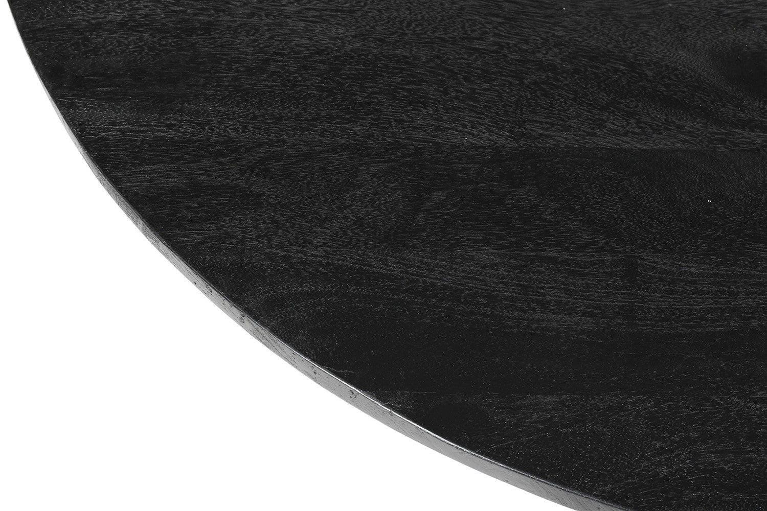 Tafel 'Tommy' 130 cm Rond Mango hout  Zwart