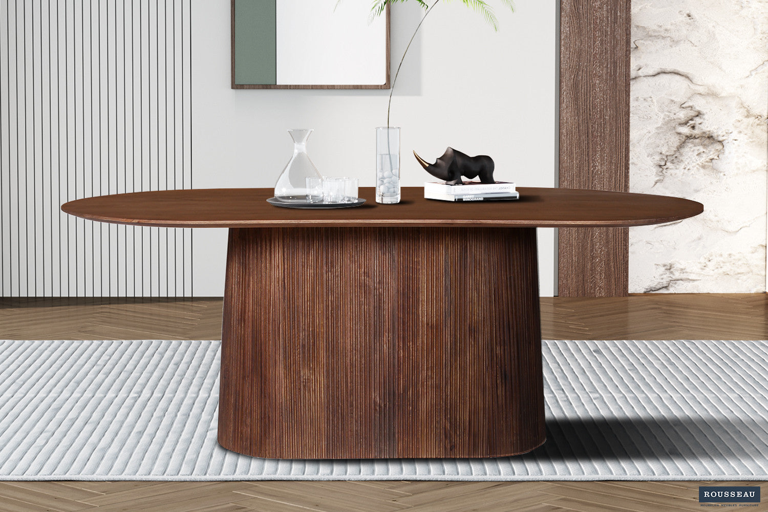Tafel 'Miguel' 200 cm Ovaal Mango hout Lichtbruin