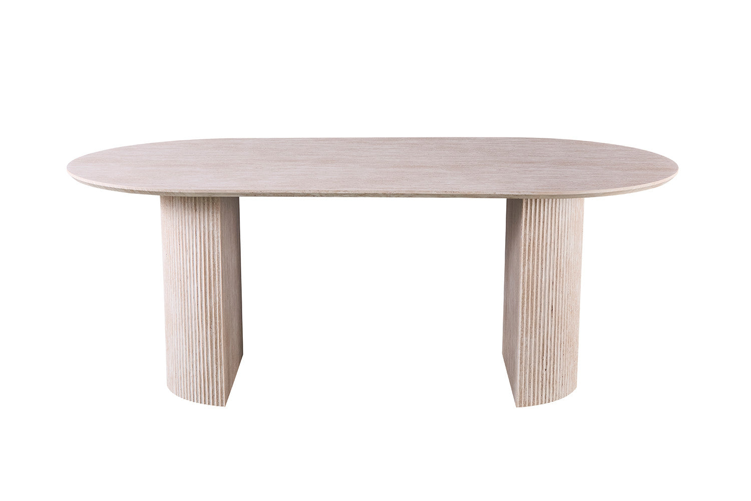 Tafel Lagos 200 cm Ovaal Travertin Beige