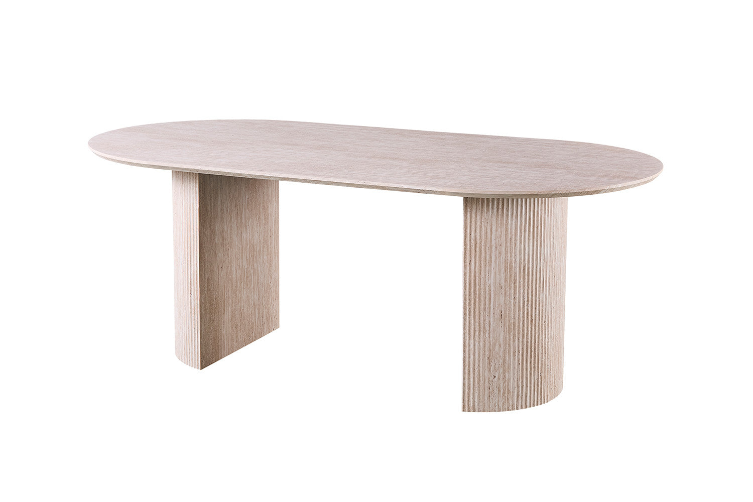 Tafel Lagos 200 cm Ovaal Travertin Beige