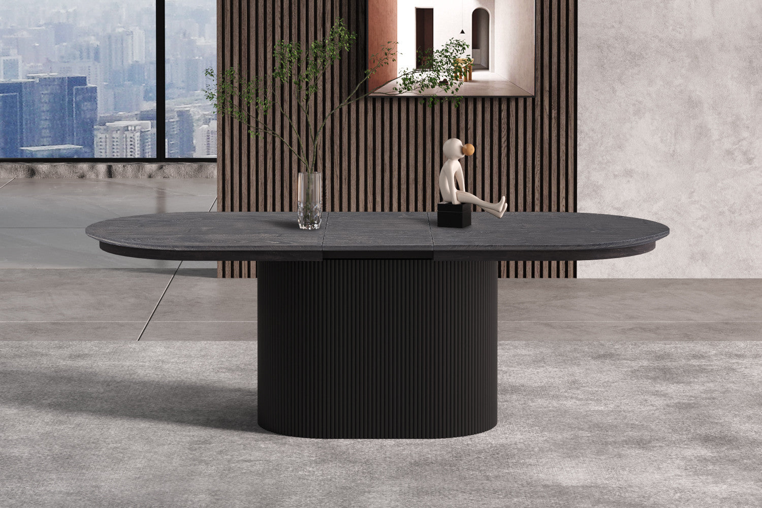 Uitschuifbare tafel Lagos 180-220 cm Ovaal Decor Donkerbruin