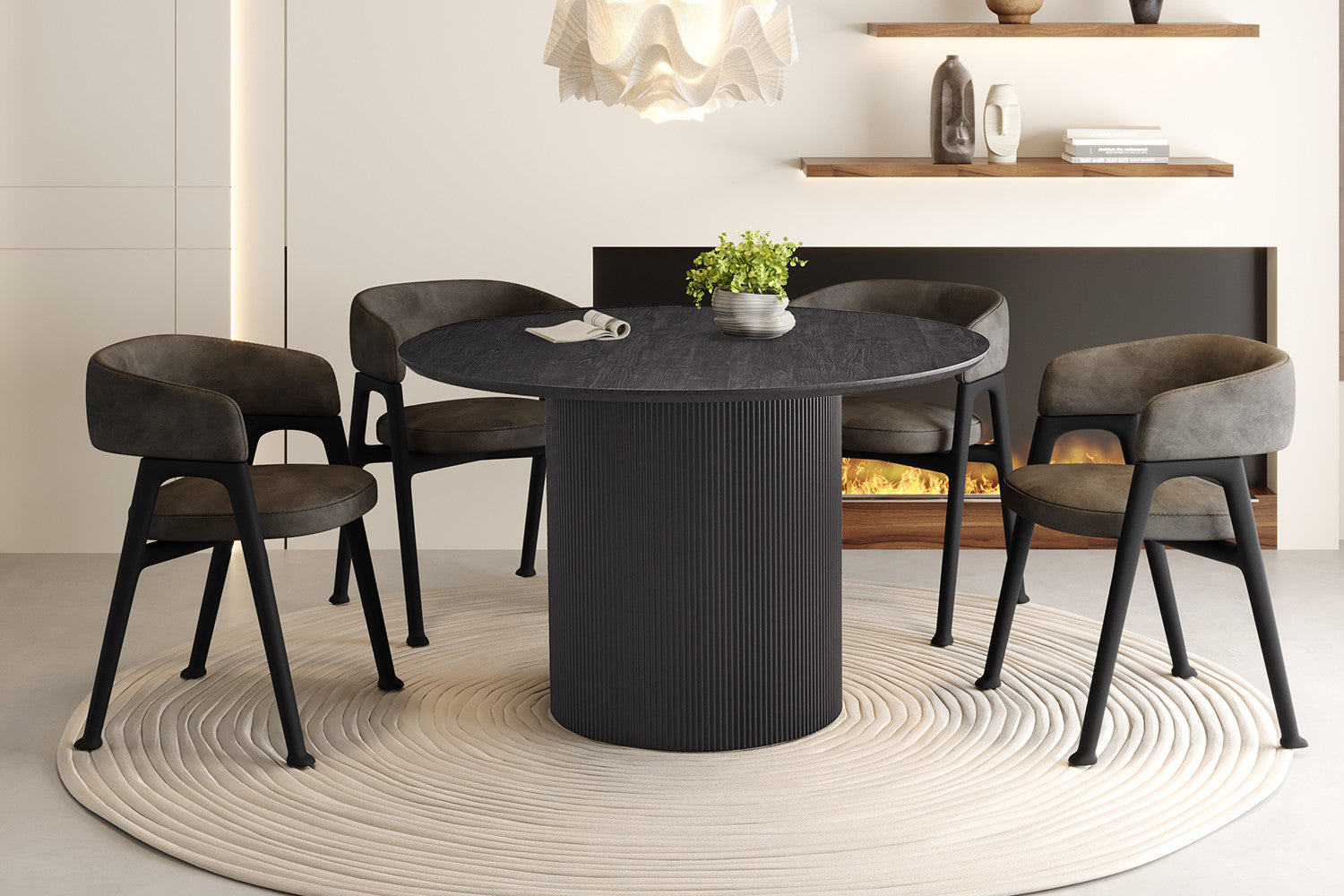 Tafel Lagos 120 cm Rond Donkerbruin