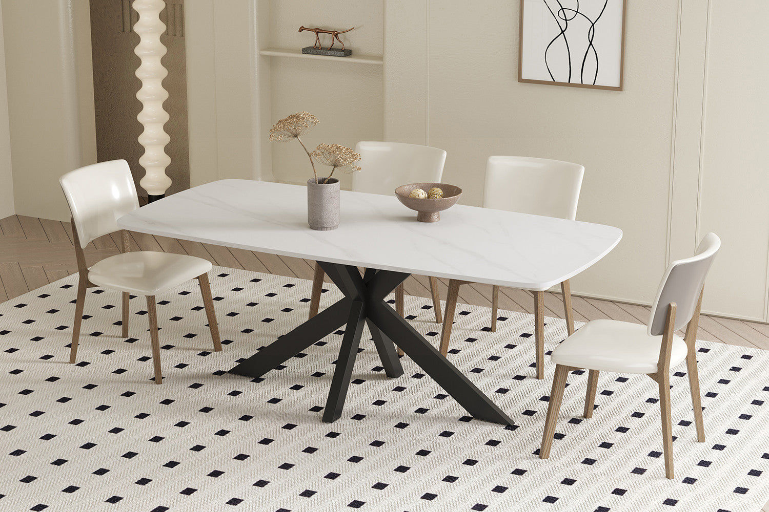 Tafel 'Apollo' 180 cm Deens Ovaal Steen Wit