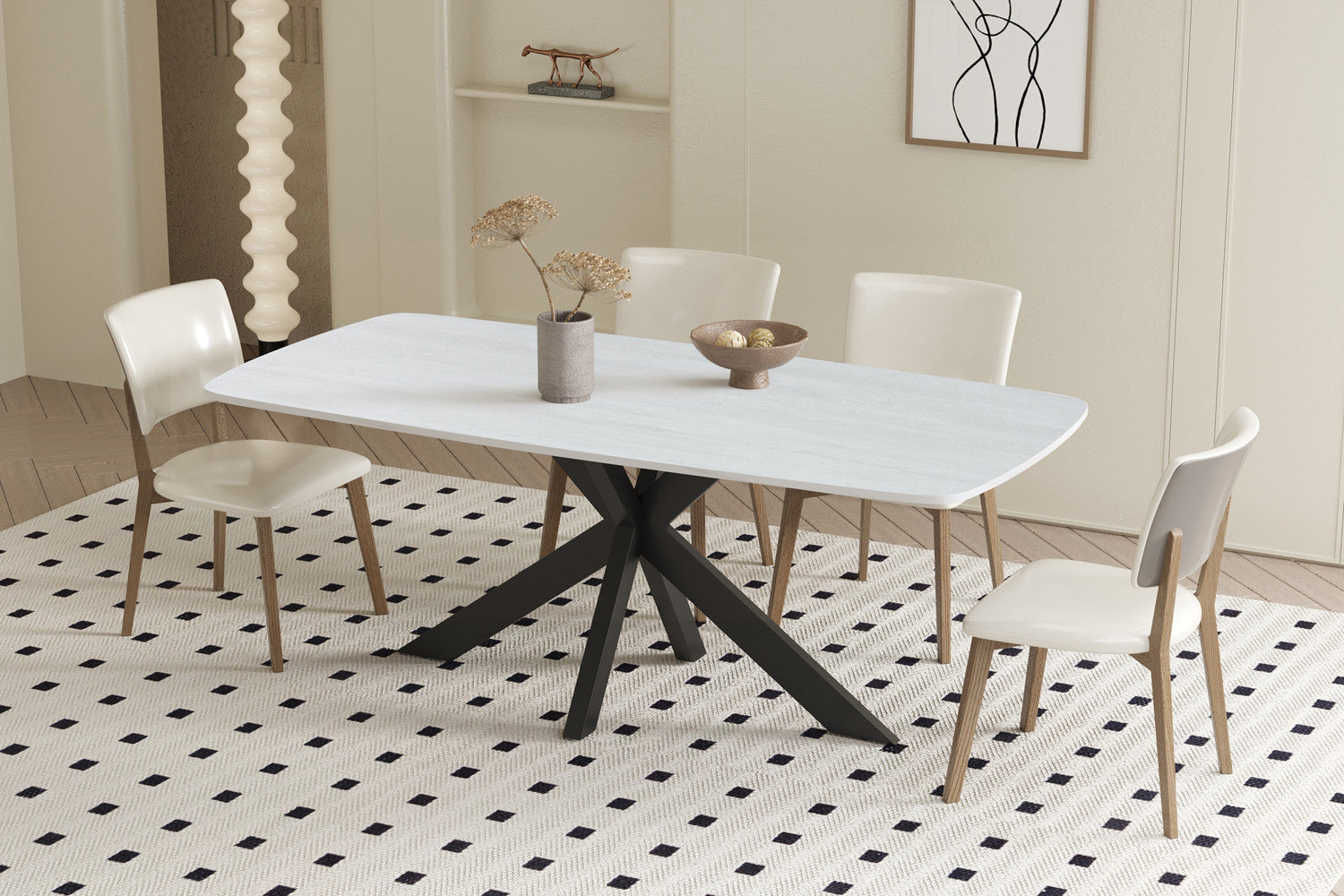 Tafel 'Apollo' 180 cm Deens Ovaal Steen Baroque Grijs