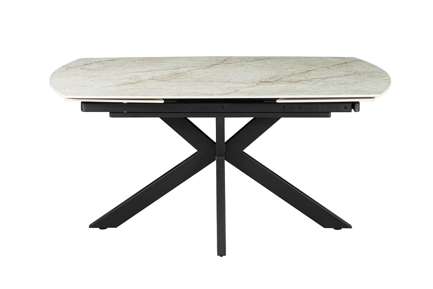 Uitschuifbare tafel Ares 160-240 cm Deens Ovaal Glanzend Steen Beige