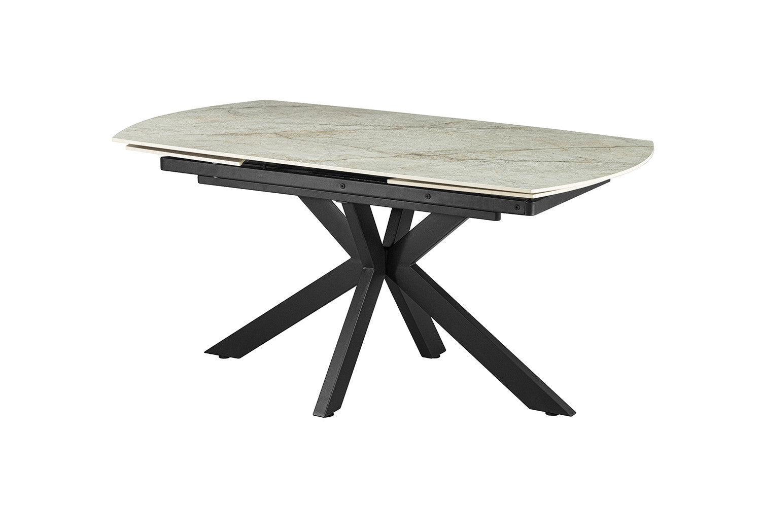 Uitschuifbare tafel Ares 160-240 cm Deens Ovaal Glanzend Steen Beige