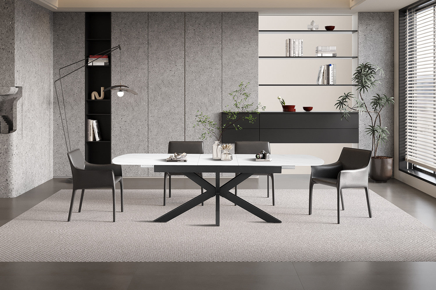 NEW - Uitschuifbare tafel 'Hestia' 180-220 cm Deens Ovaal Steen Wit