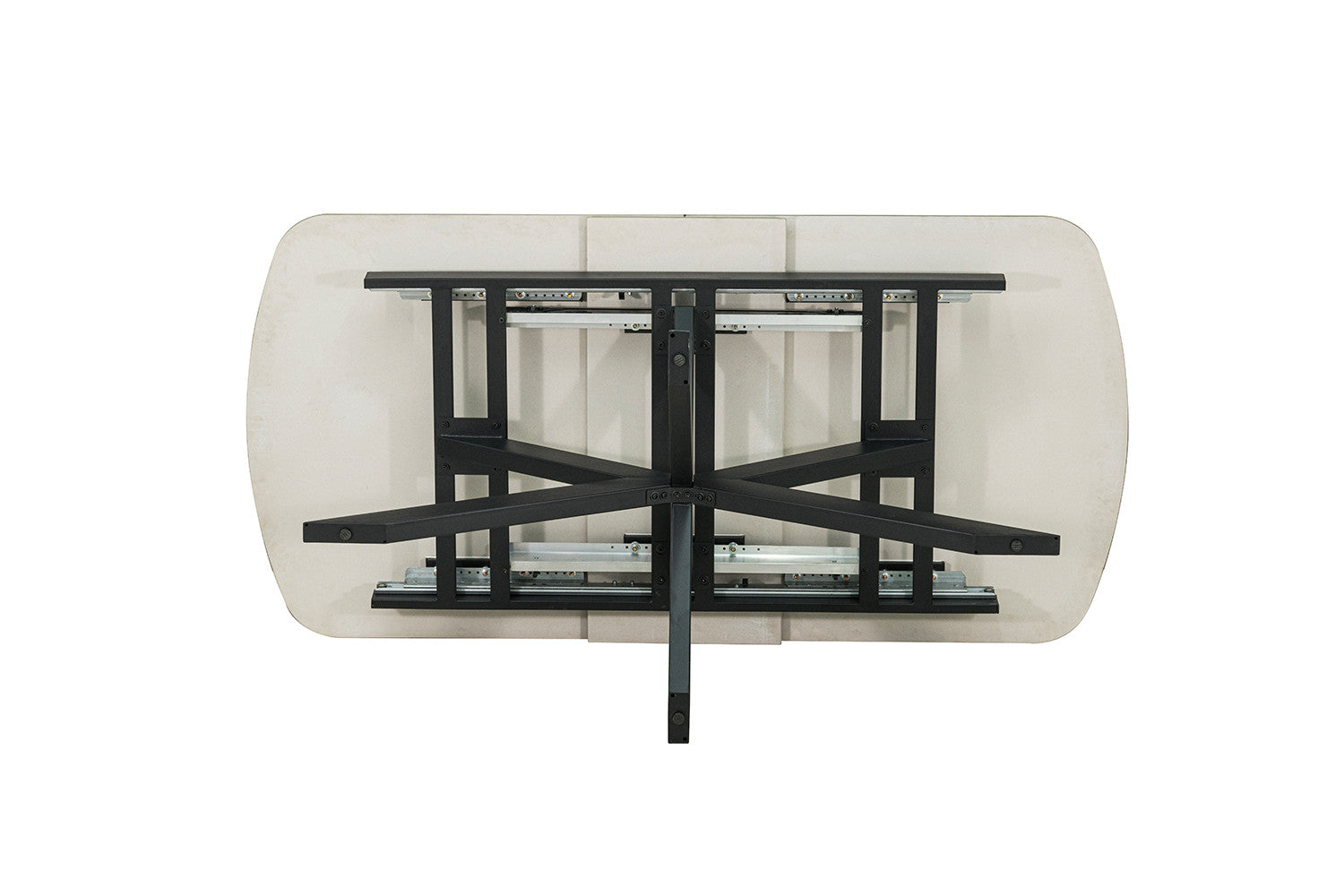 Uitschuifbare tafel 'Hestia' 180-220 cm Deens Ovaal Glanz. Steen Beige