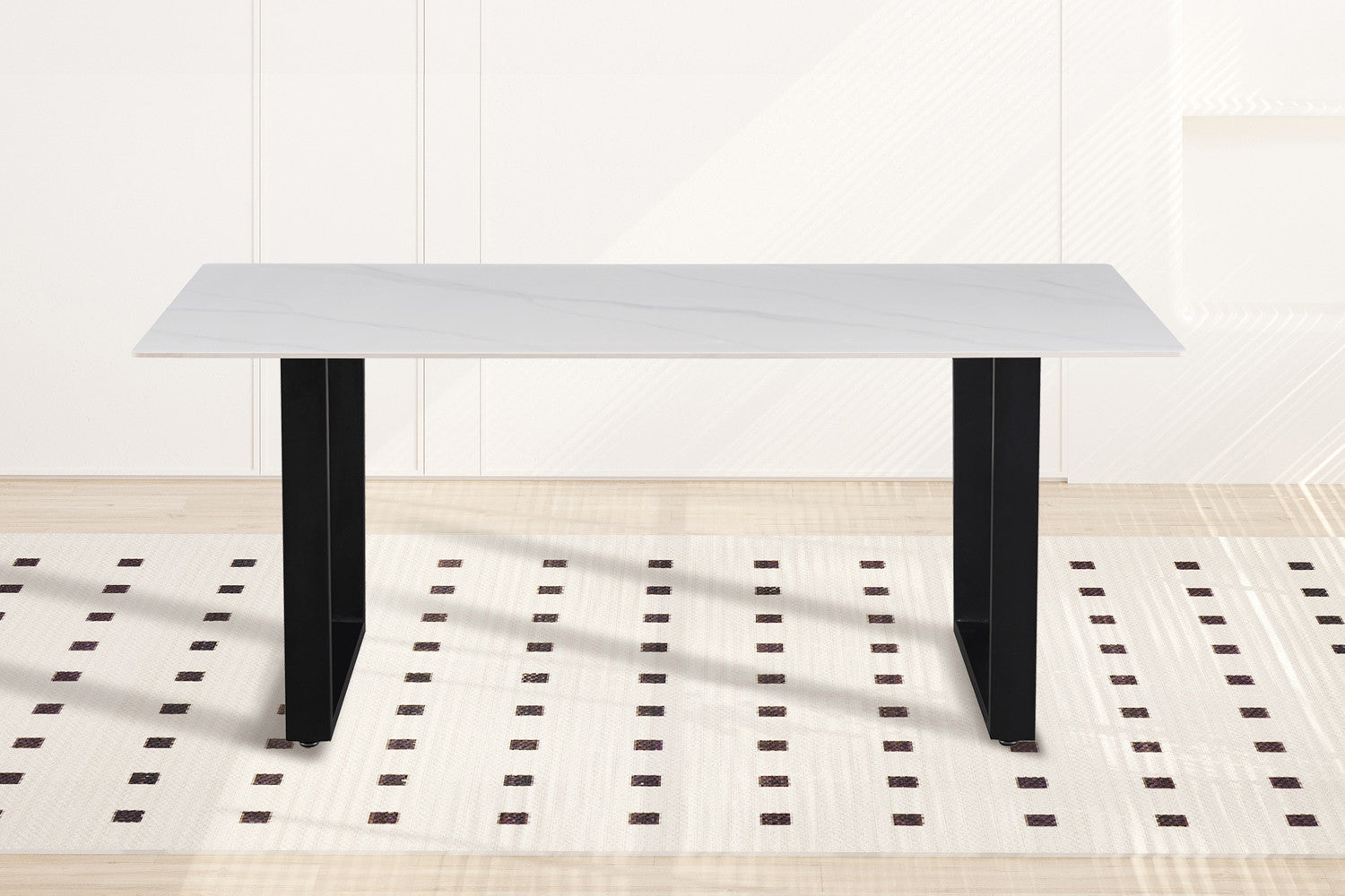NEW - Tafel 'Poseidon' 180 cm Rechthoekig Glanzend Steen Wit