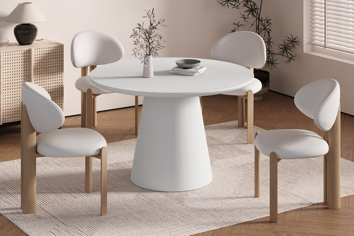 Tafel Tavira 120 cm Rond Cement Ecru
