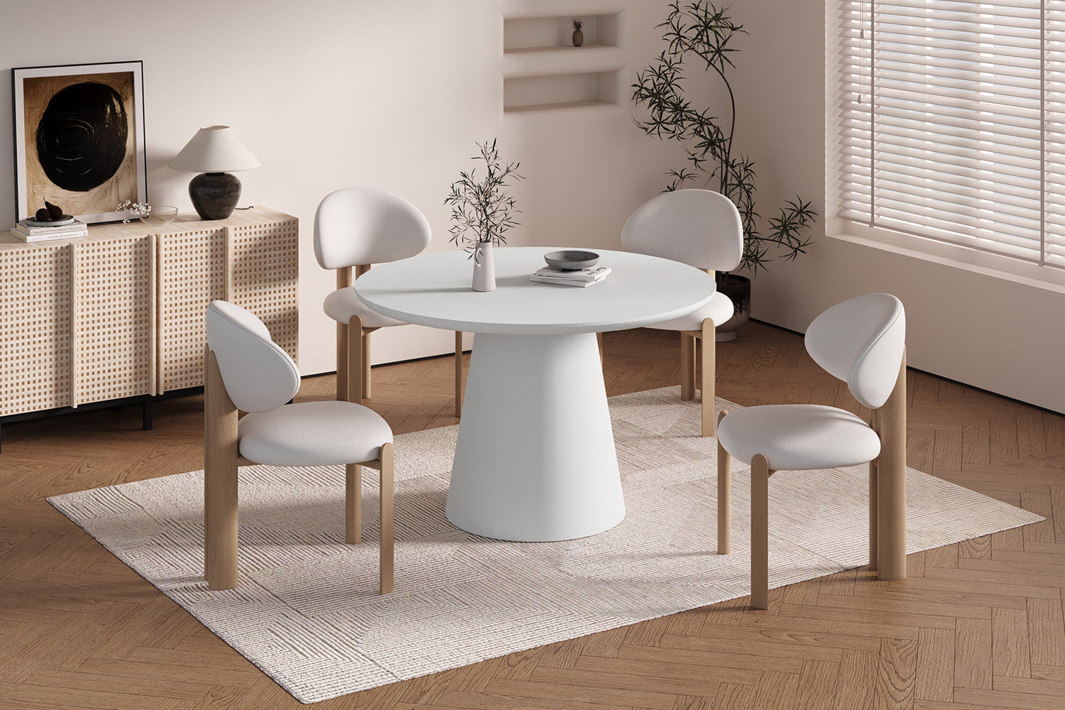 Tafel Tavira 120 cm Rond Cement Ecru