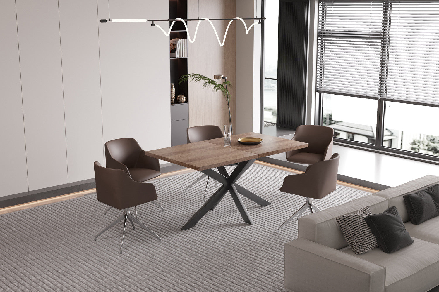 Uitschuifbare tafel 'Kos' 160-200 cm Donkerbruin
