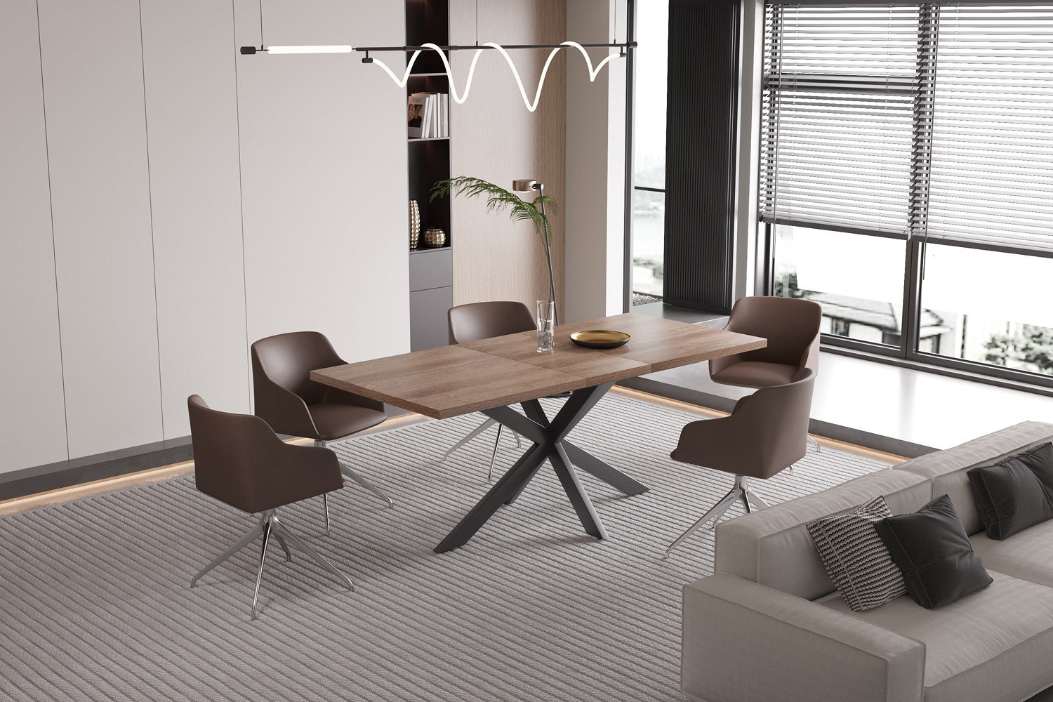 Uitschuifbare tafel 'Kos' 160-200 cm Donkerbruin