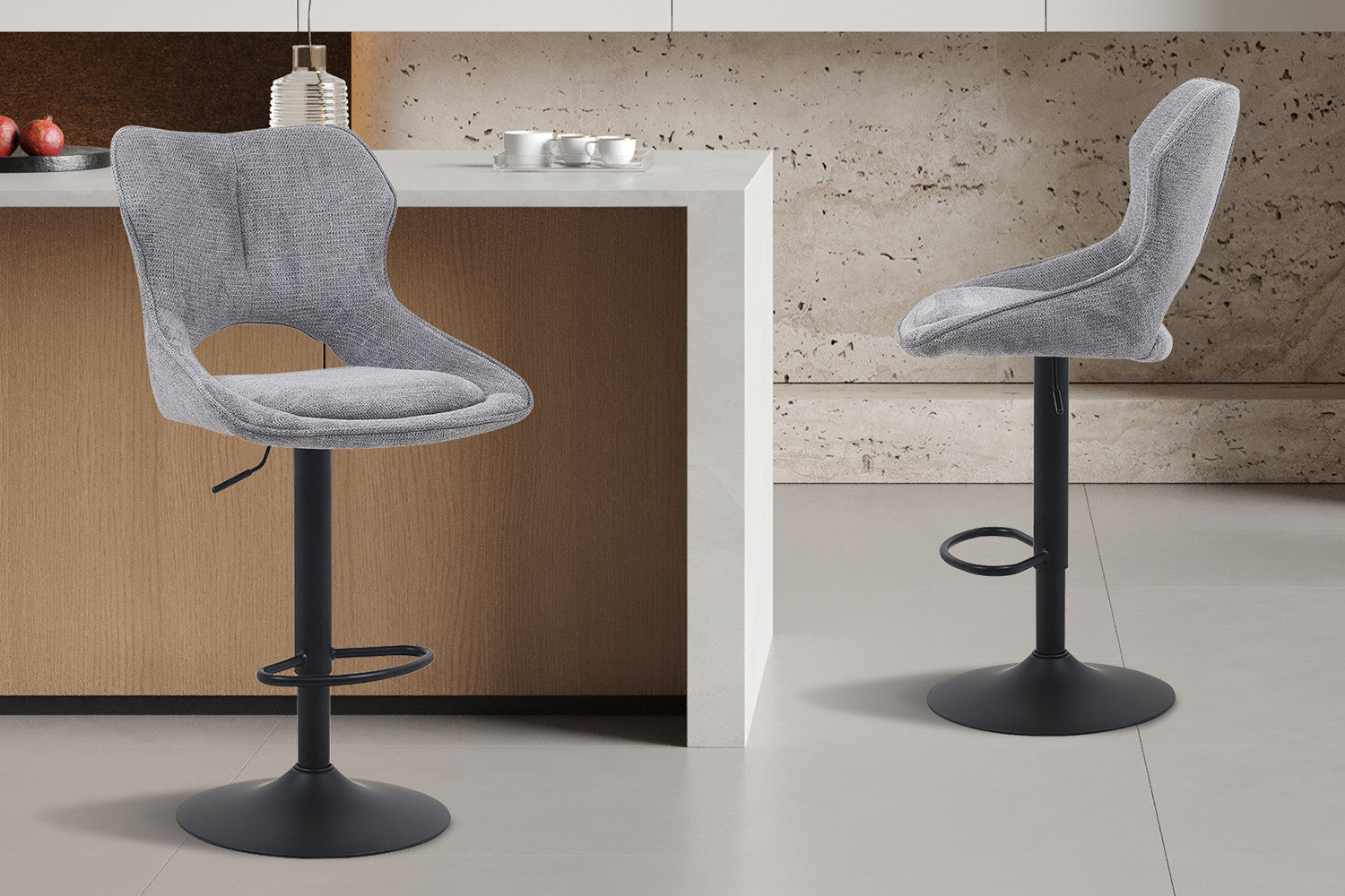 Barstoel 'Mori' Stof Ote Share 456 Donkergrijs