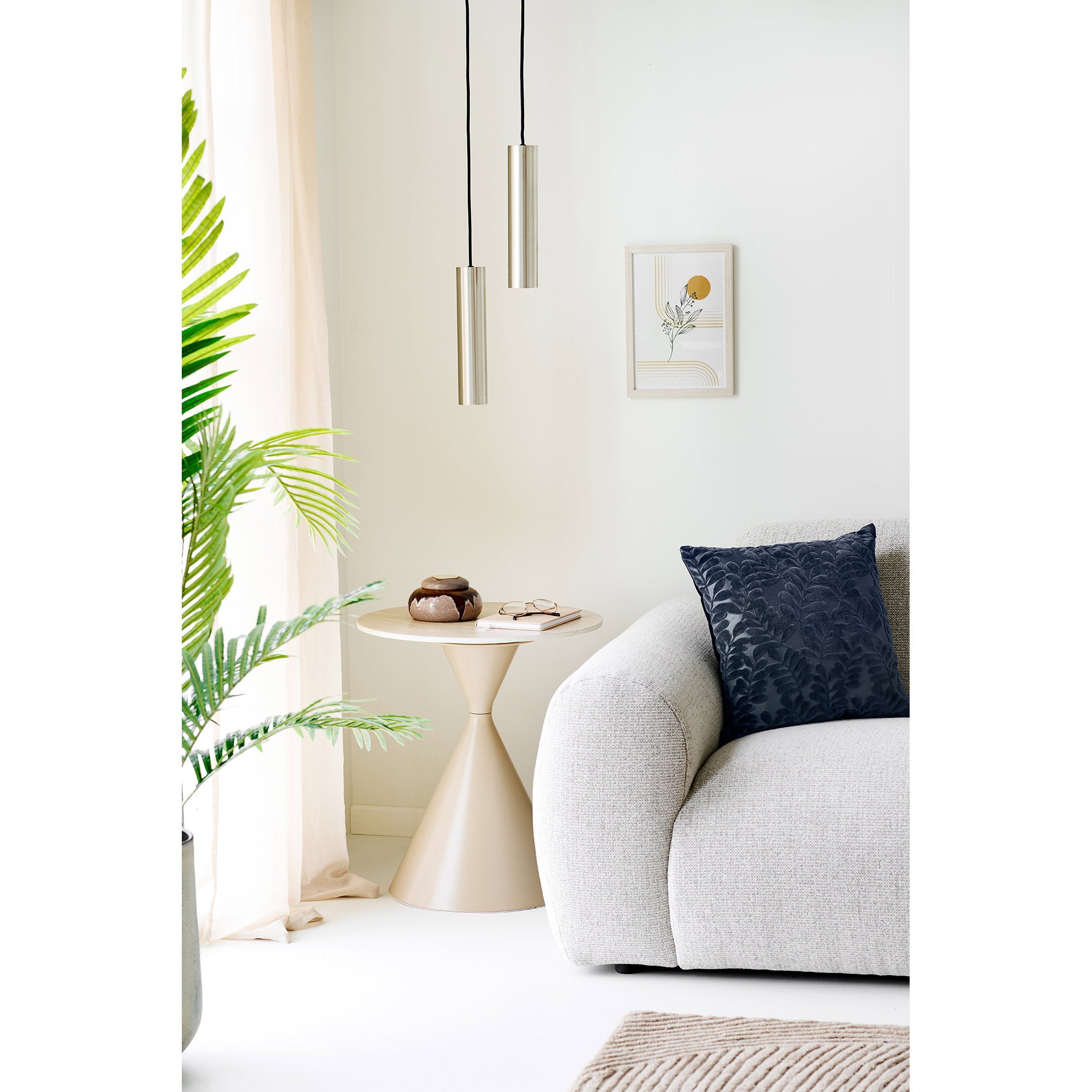 Parijs Hanglamp – Zilverkleurige metalen hanglamp Ø6 cm