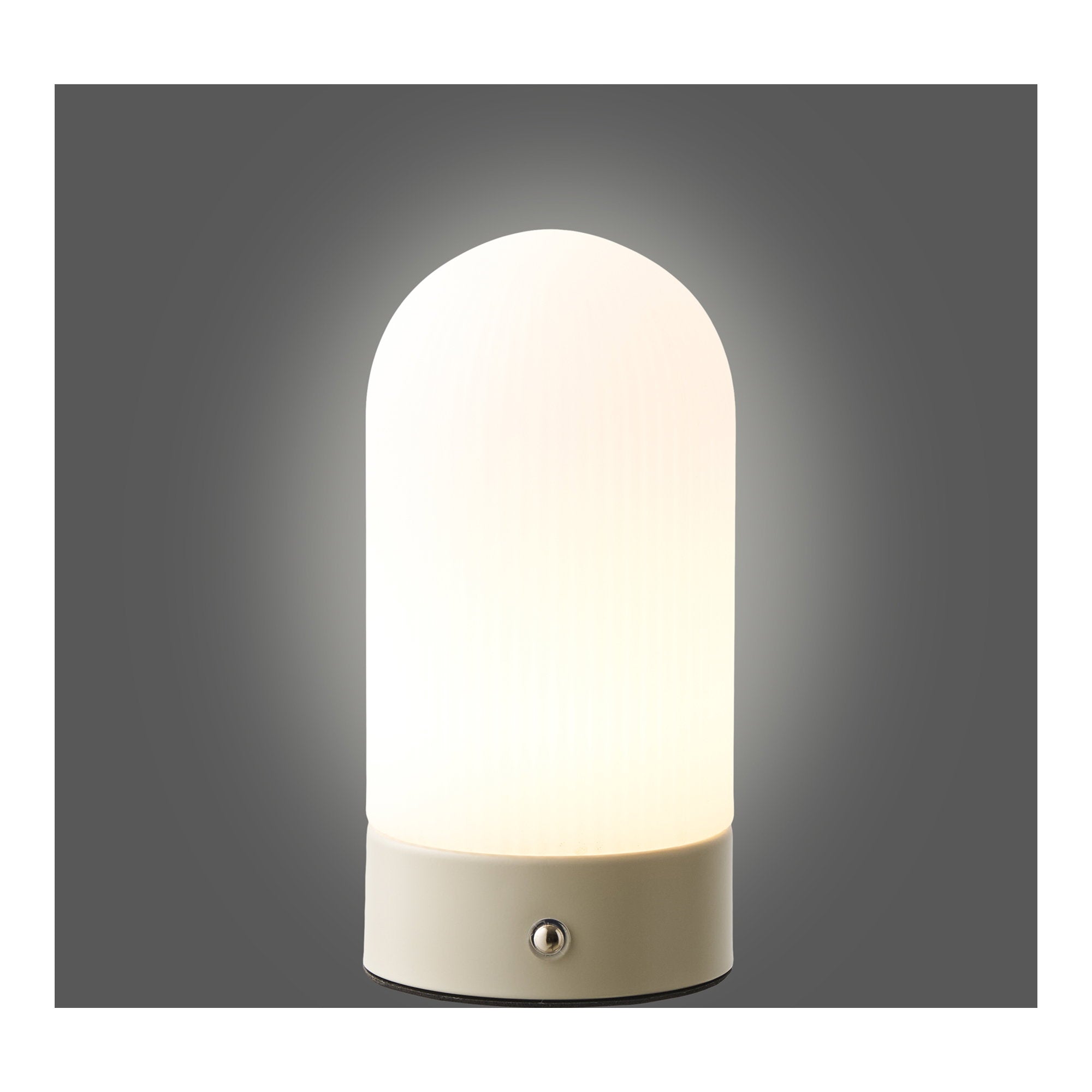 Ashford Tafellamp, oplaadbaar in metaal/PE, beige/wit