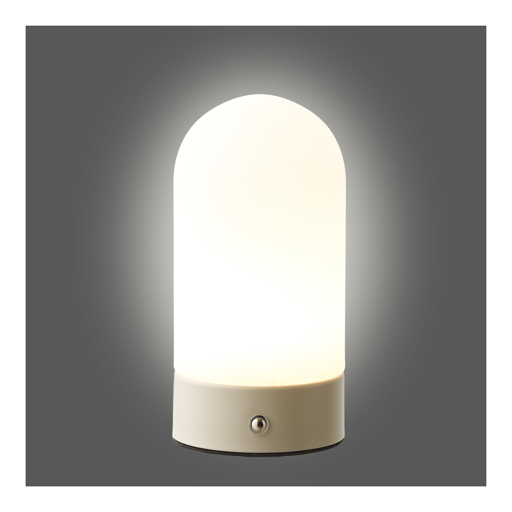 Ashford Tafellamp, oplaadbaar in metaal/PE, beige/wit